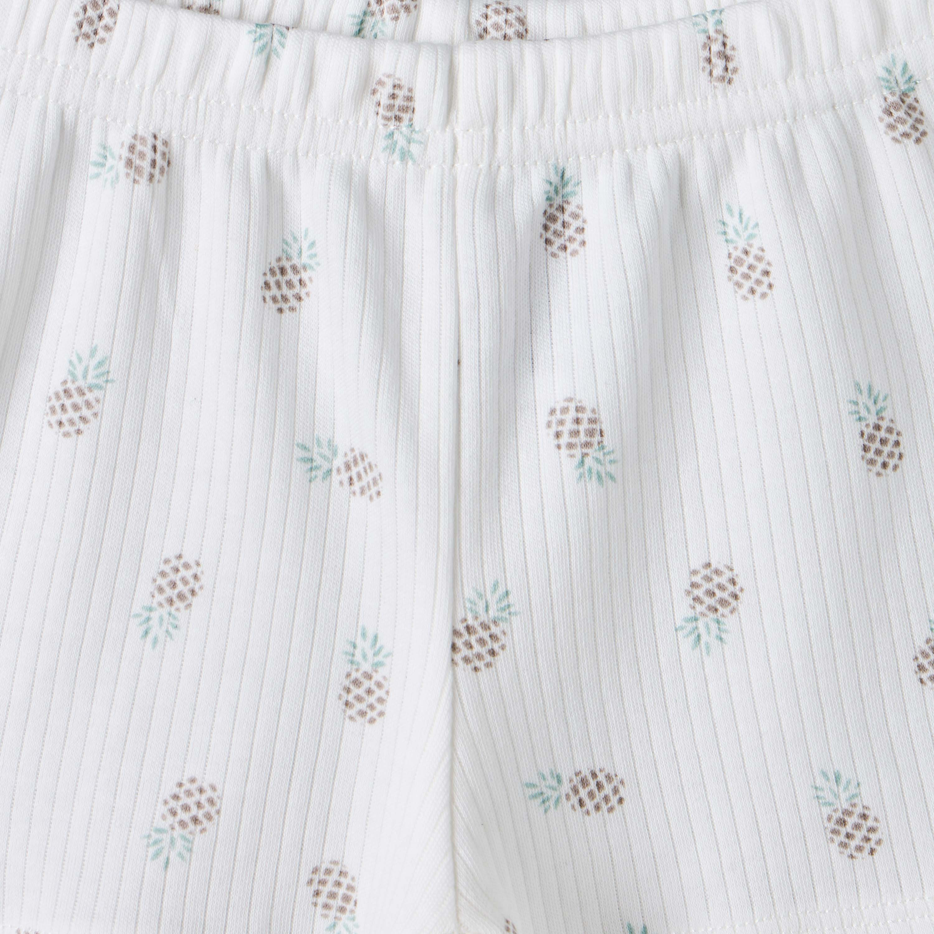 طقم شورت بأكمام قصيرة وياقة قطنية للبنات بطبعة أناناس-baby-boys-clothing-nightwear-pyjamasets-image-7