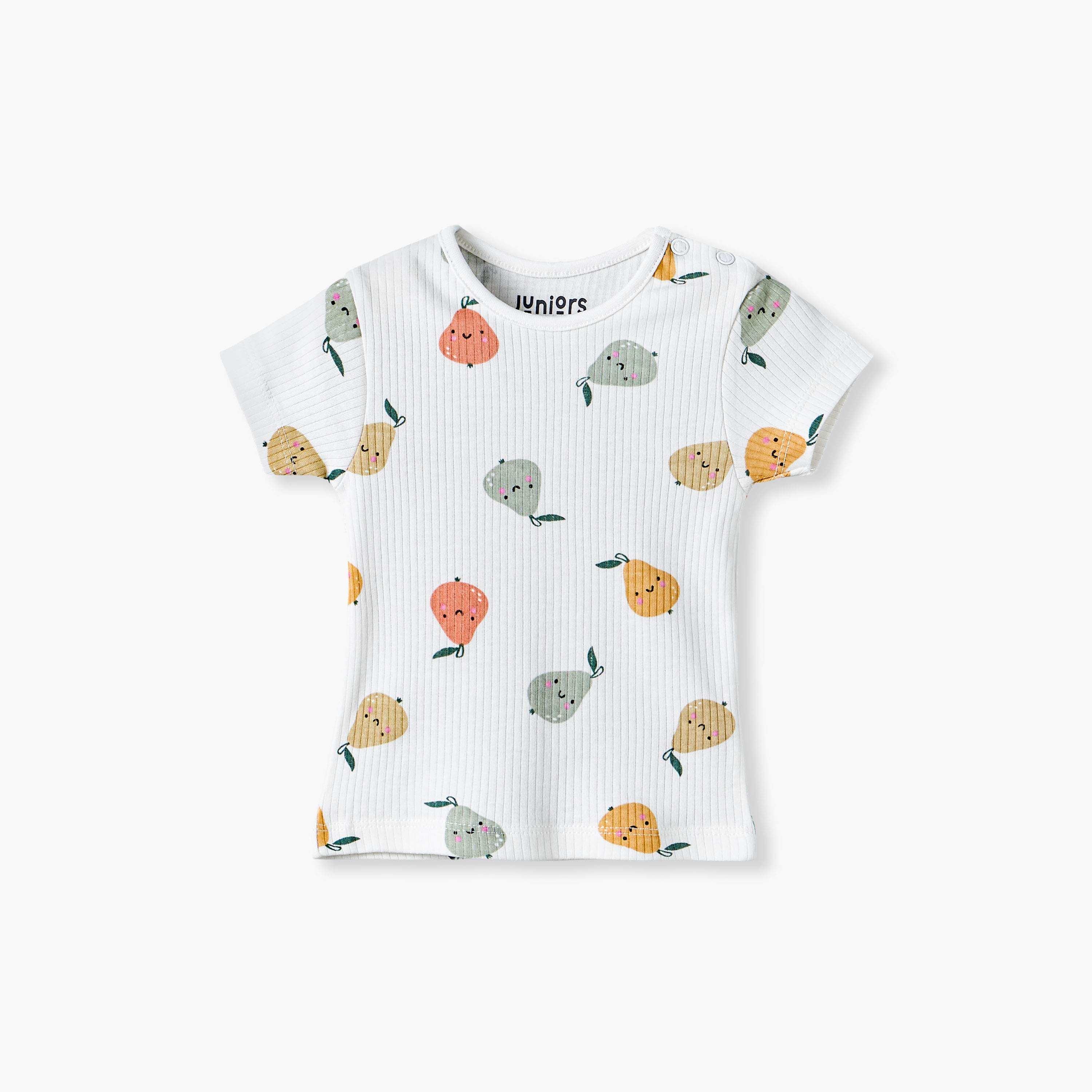 طقم تيشيرت بياقة ضيقة وأكمام قصيرة مع دنغري بطبعات فواكه من جونيورز-baby-boys-clothing-setsandcoords-image-5