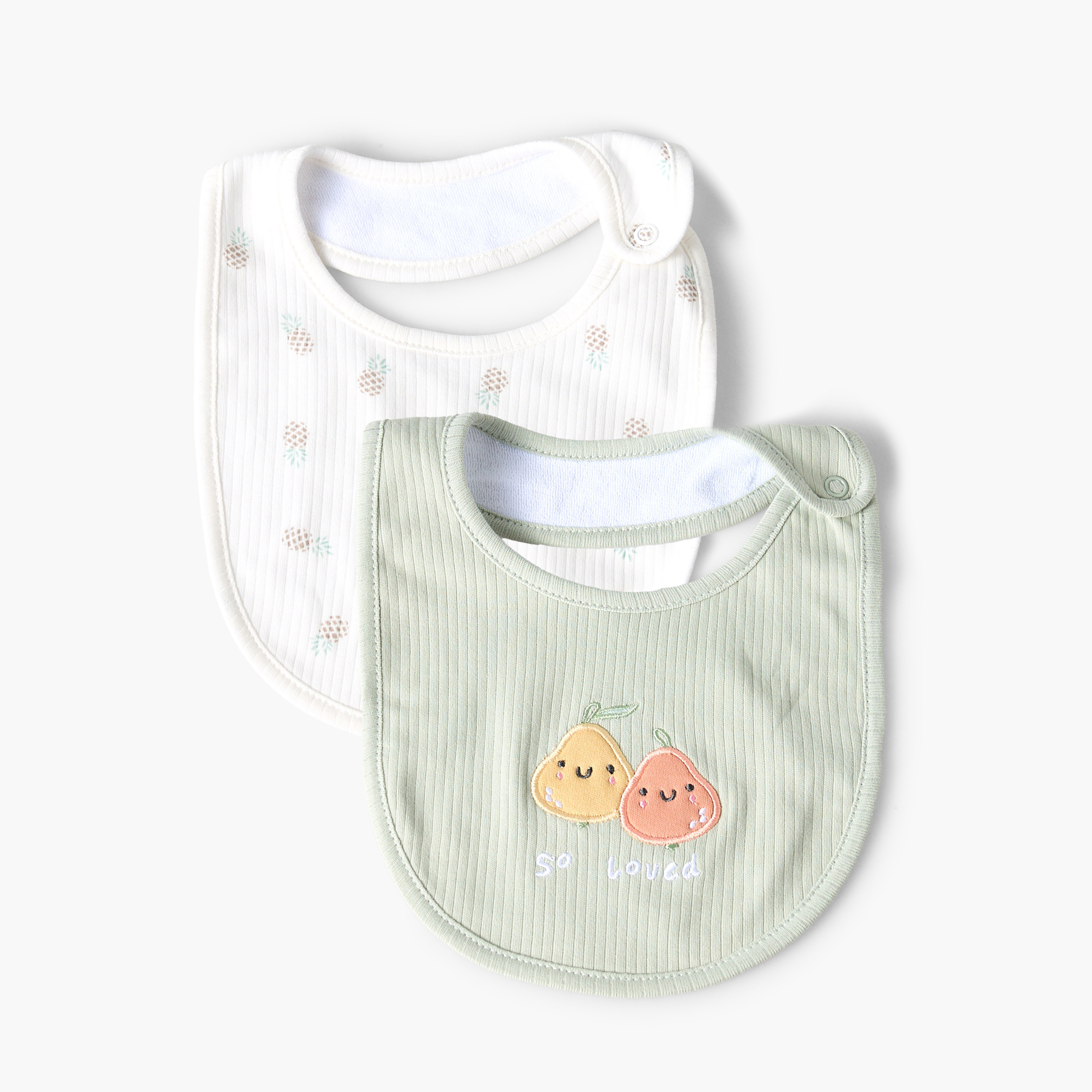 Pack of 2 Juniors Baby Bib with Fruit Design-baby-feeding-bibs-image-1