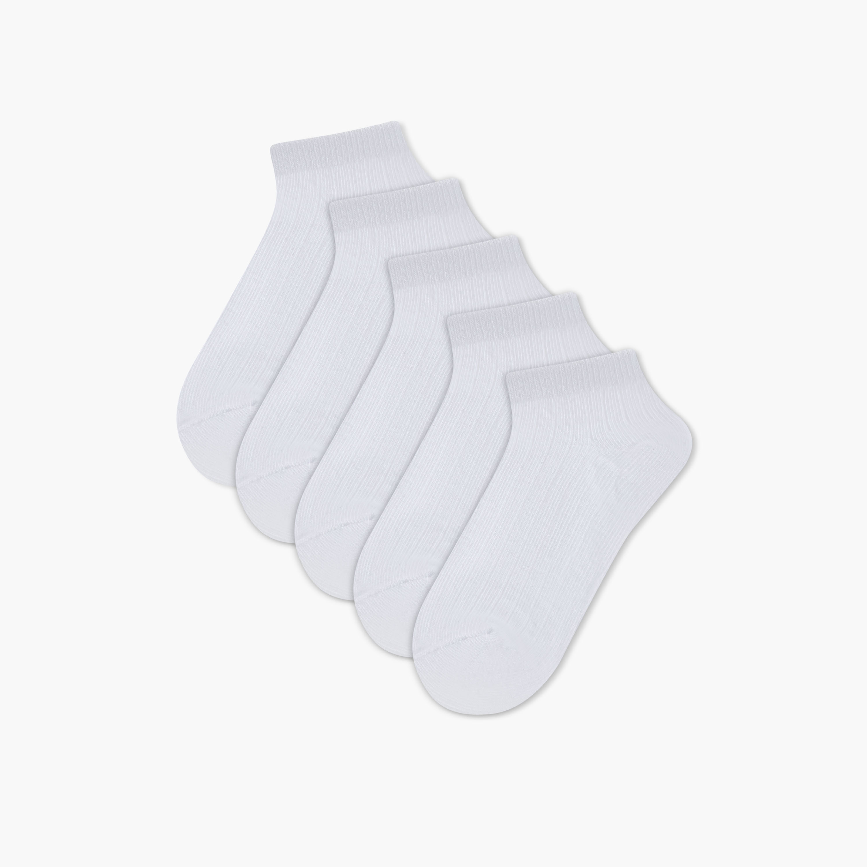 Juniors Ribbed Ankle Length Socks - Set of 5-girls-accessories-socks-image-1