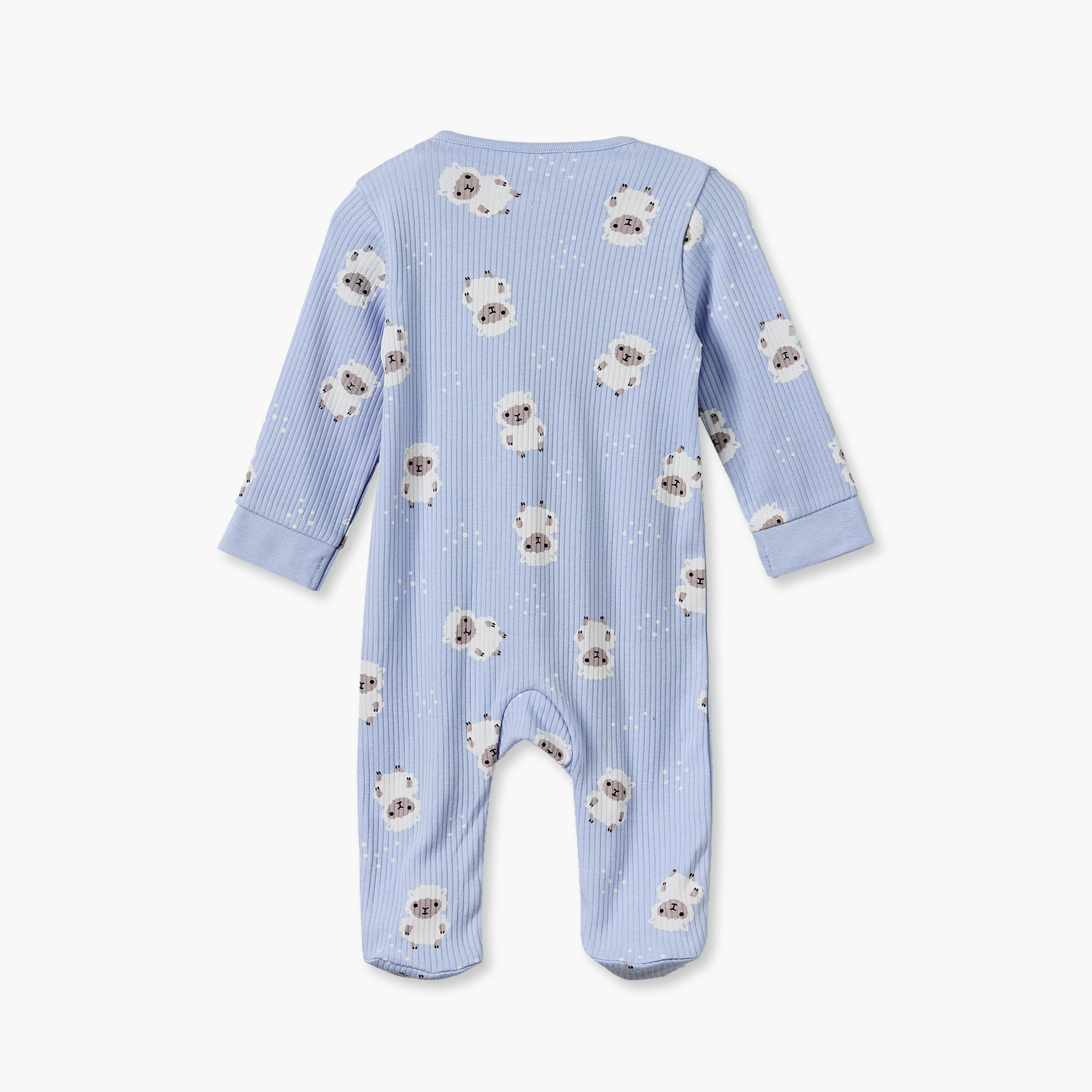 Juniors Cotton Crew Neck Long Sleeves Sleepsuit with Zip Closure-baby-boys-clothing-nightwear-sleepsuits-image-3