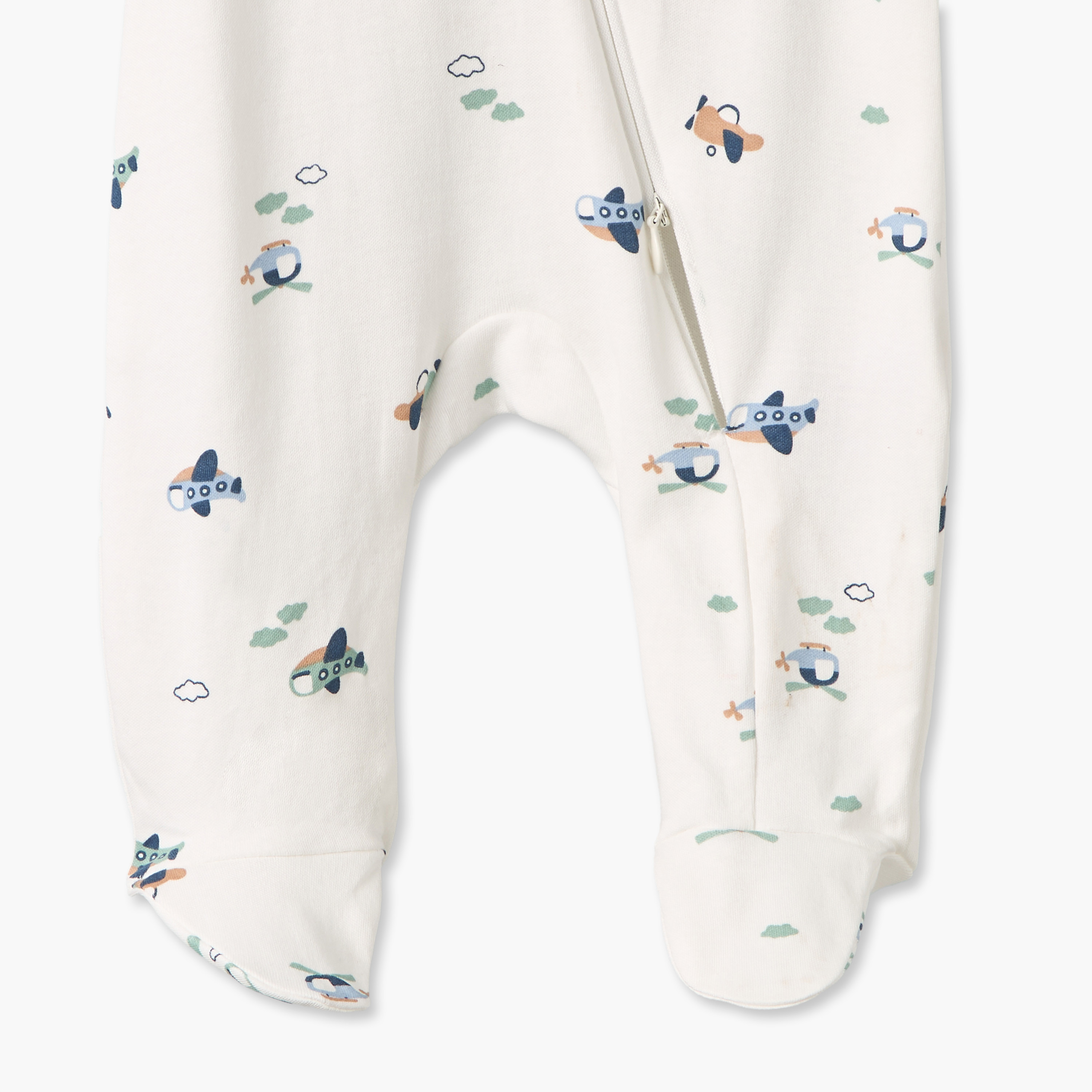 Juniors Cotton Crew Neck Long Sleeves Sleepsuit with Zip Closure-baby-boys-clothing-nightwear-sleepsuits-image-4