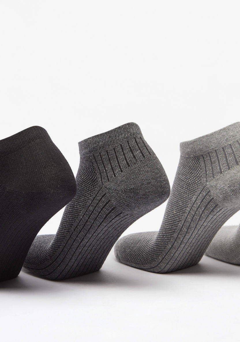 Lee Cooper Textured Ankle Length Socks - Set of 5-Men%27s Socks-image-1
