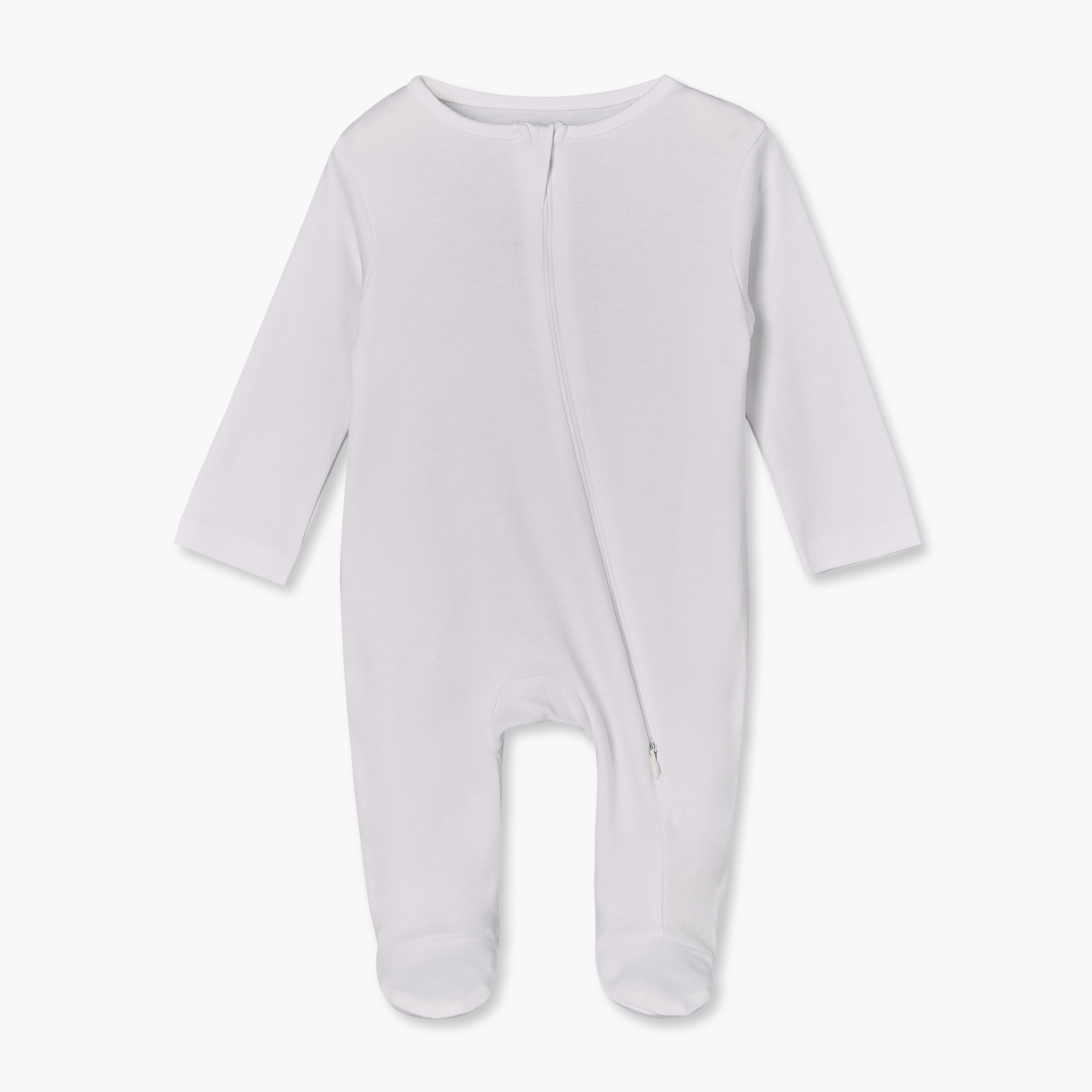 بدلة نوم قطن بياقة ضيقة وأكمام طويلة وسحّاب إغلاق من جونيورز - عبوة من 7 قطع-baby-girls-clothing-nightwear-sleepsuits-image-4