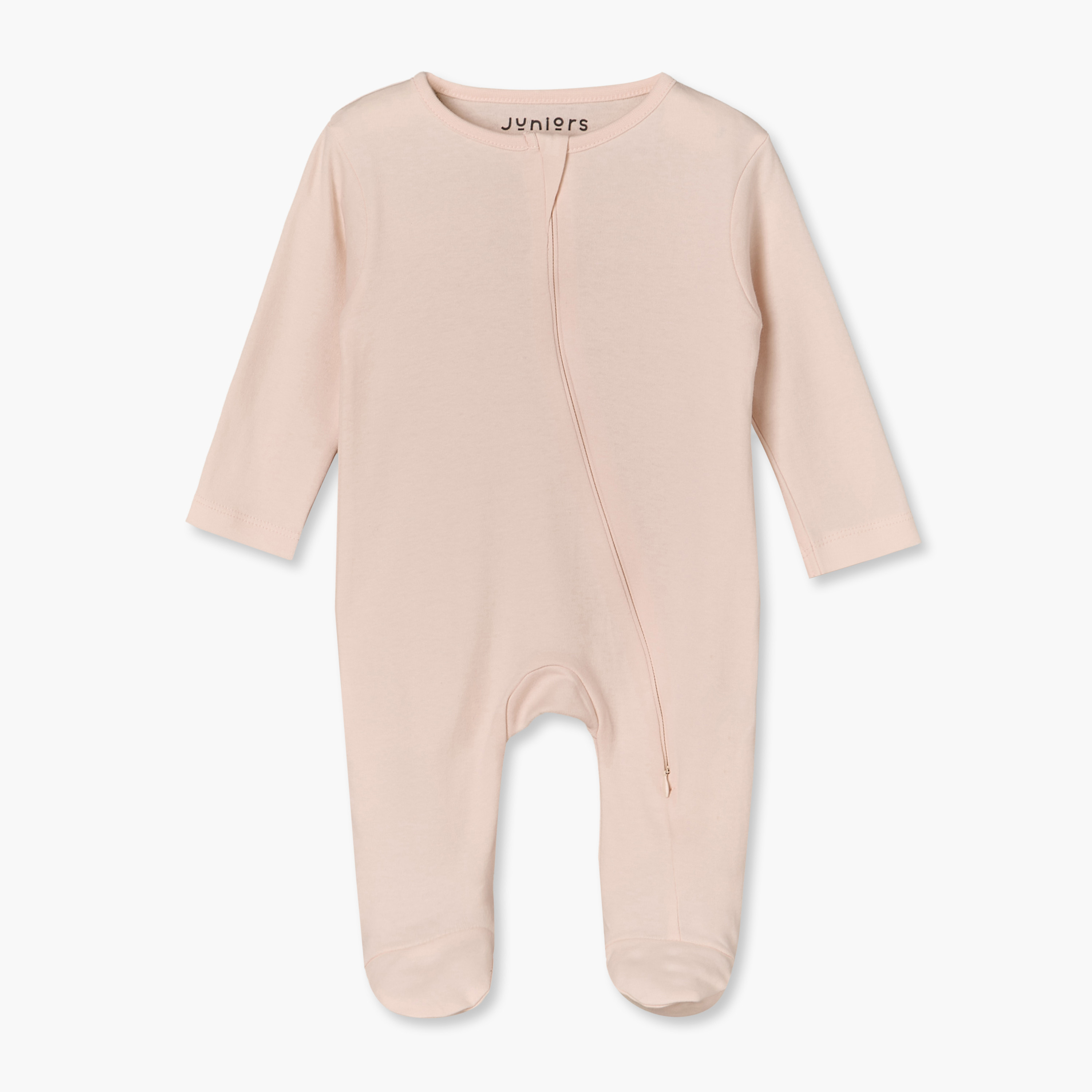 بدلة نوم قطن بياقة ضيقة وأكمام طويلة وسحّاب إغلاق من جونيورز - عبوة من 7 قطع-baby-girls-clothing-nightwear-sleepsuits-image-5
