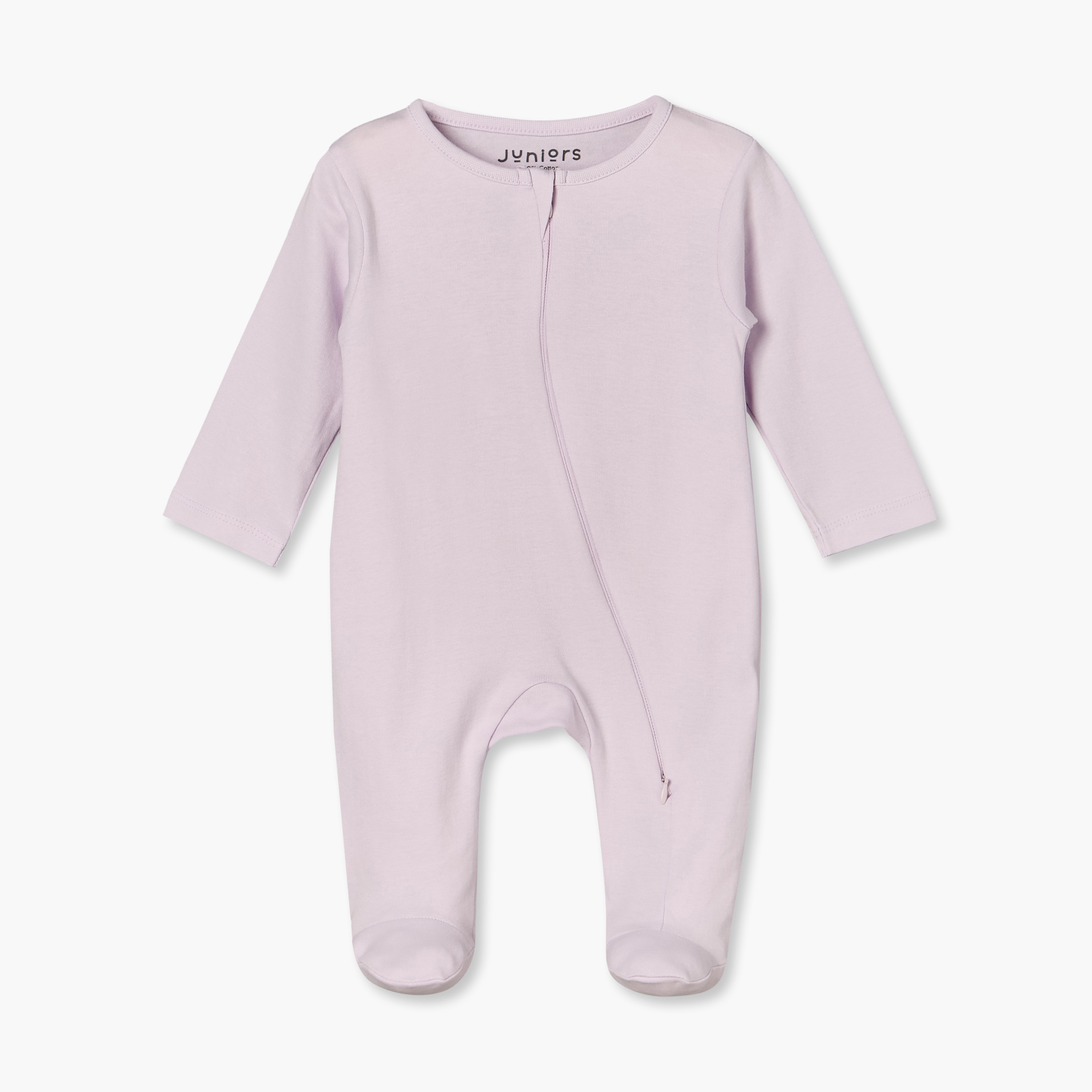 بدلة نوم قطن بياقة ضيقة وأكمام طويلة وسحّاب إغلاق من جونيورز - عبوة من 7 قطع-baby-girls-clothing-nightwear-sleepsuits-image-8