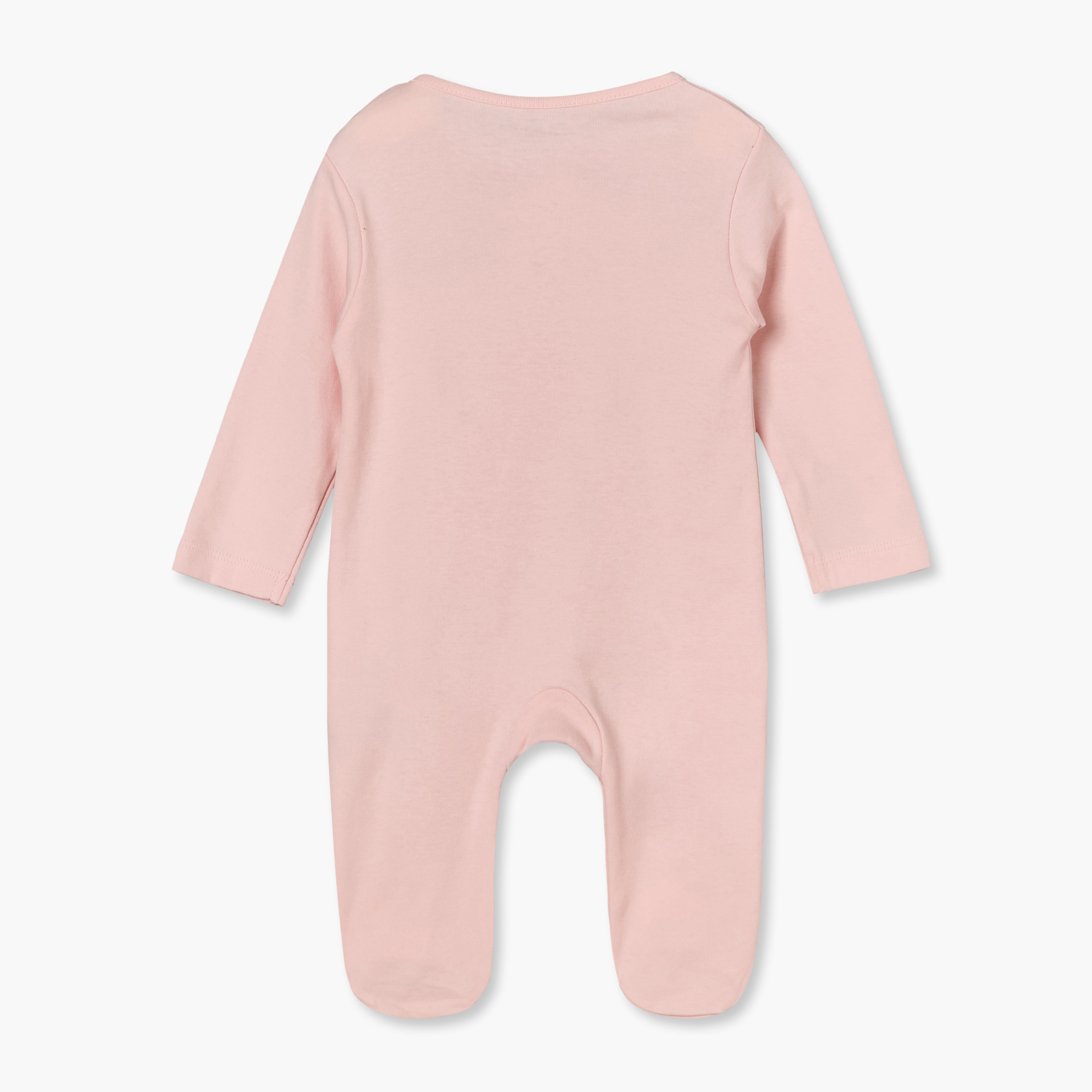 بدلة نوم قطن بياقة ضيقة وأكمام طويلة وسحّاب إغلاق من جونيورز - عبوة من 7 قطع-baby-girls-clothing-nightwear-sleepsuits-image-9