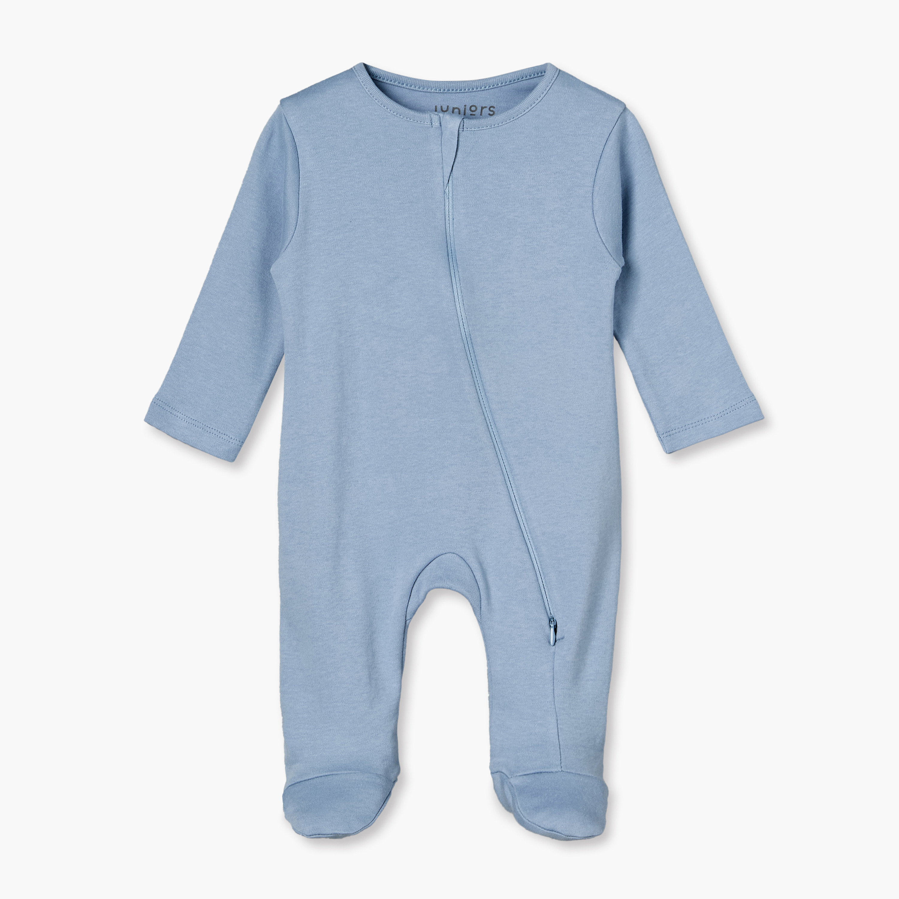 Pack of 7 Juniors Cotton Crew Neck Long Sleeves Sleepsuit with Zip Closure-baby-boys-clothing-nightwear-sleepsuits-image-2