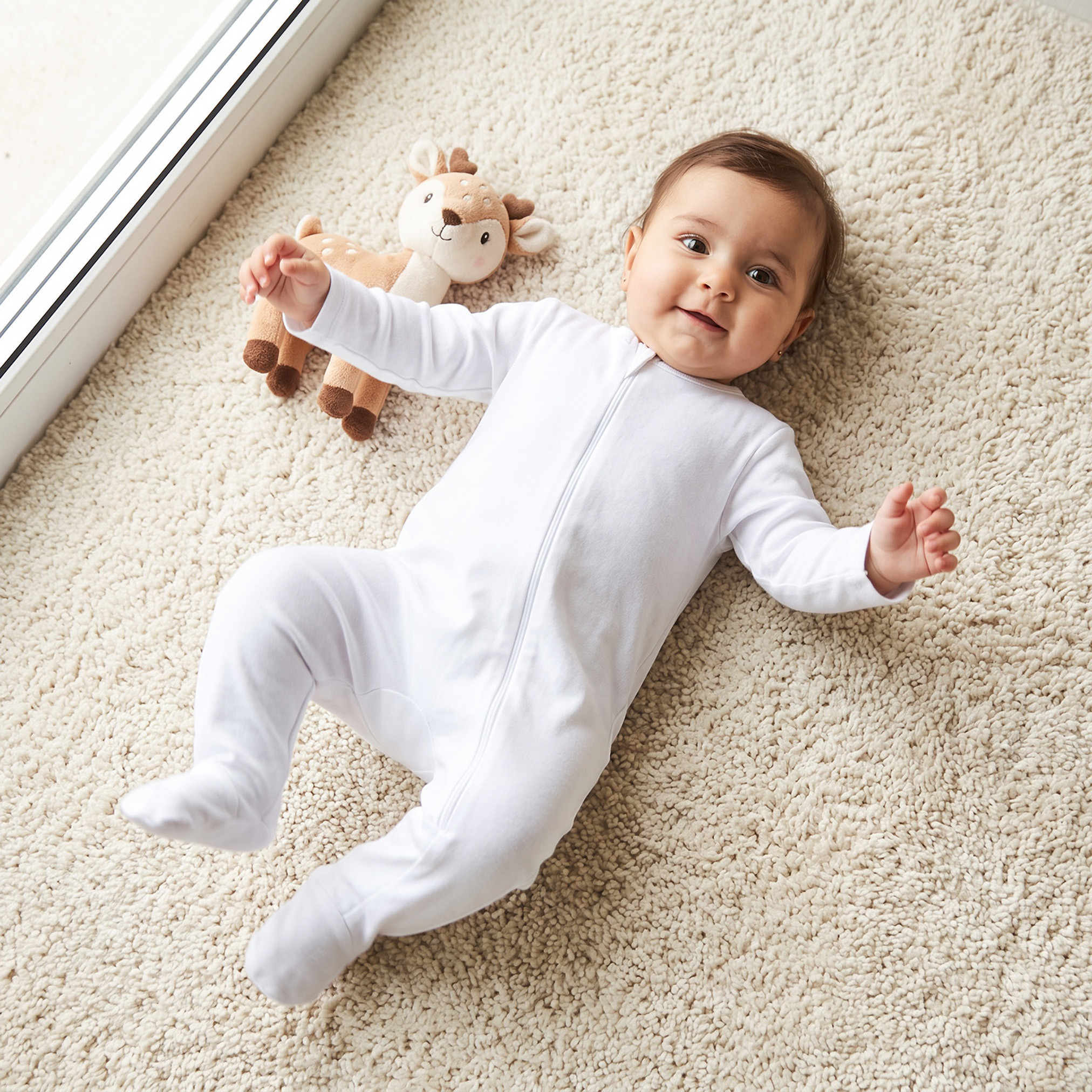 طقم من 3 - بدلة نوم بياقة مستديرة وأكمام طويلة وسحاب إغلاق من جونيورز-baby-girls-clothing-nightwear-sleepsuits-image-2