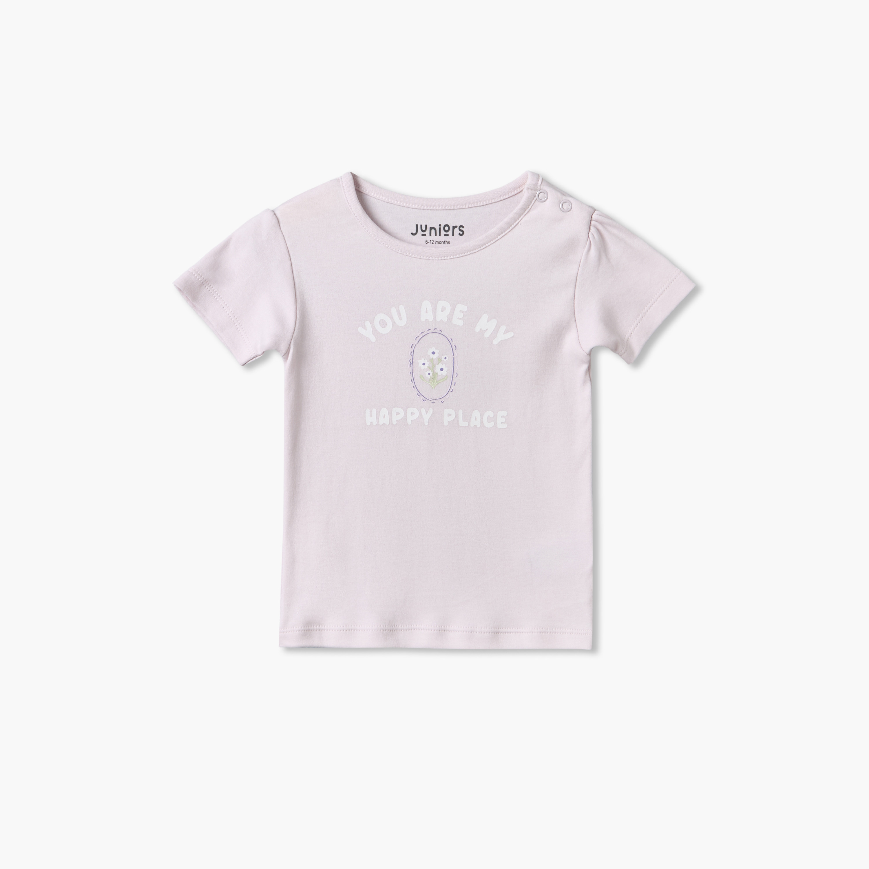 تيشيرتات بطبعات أزهار وياقة ضيقة وأكمام قصيرة من جونيورز - عبوة 5 قطع-girls-clothing-schoolwear-tshirts-image-3