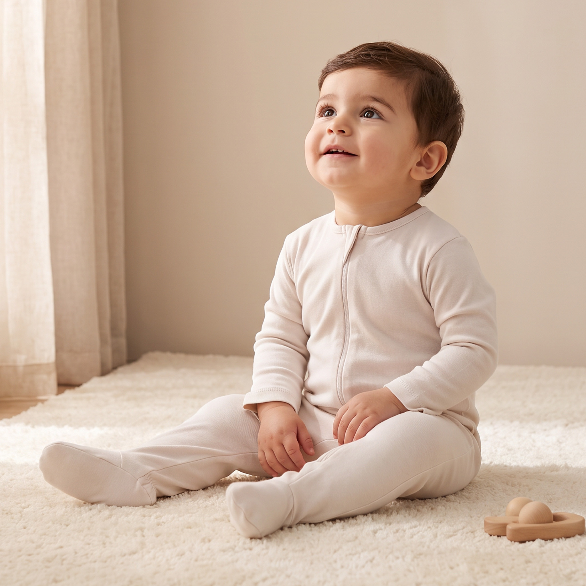 طقم بدلات نوم قطن بياقة ضيقة وأكمام طويلة وسحاب إغلاق 3 قطع من جونيورز-baby-boys-clothing-nightwear-sleepsuits-image-2