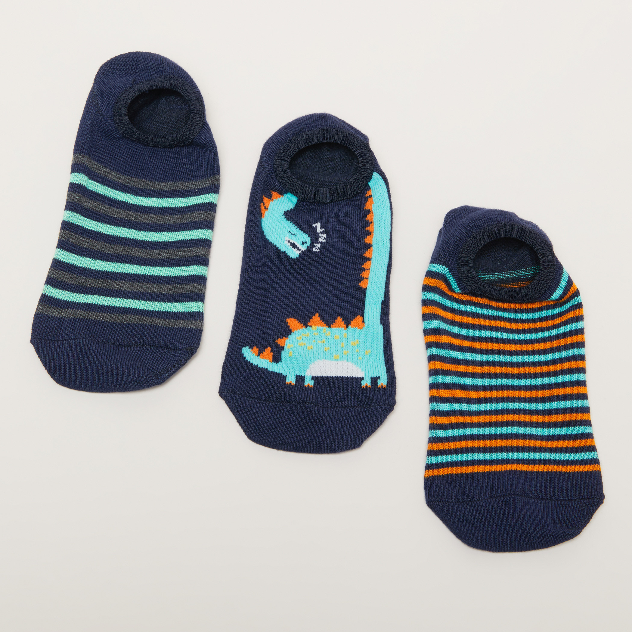 جوارب غير مرئية بنقش مطبوع - مجموعة من ثلاثة أزواج-girls-accessories-socks-image-3