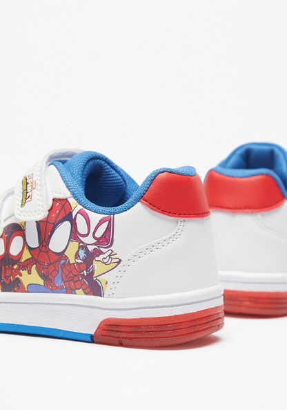 Spider-Man Print Light-Up Sneakers with Hook and Loop Closure-Boy%27s Sneakers-image-4