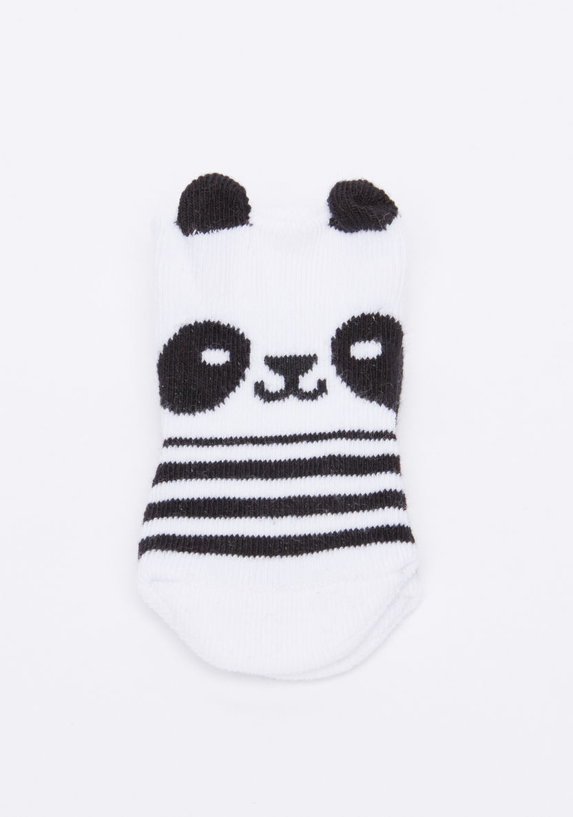 Juniors Striped Panda 3D Socks-Socks-image-0
