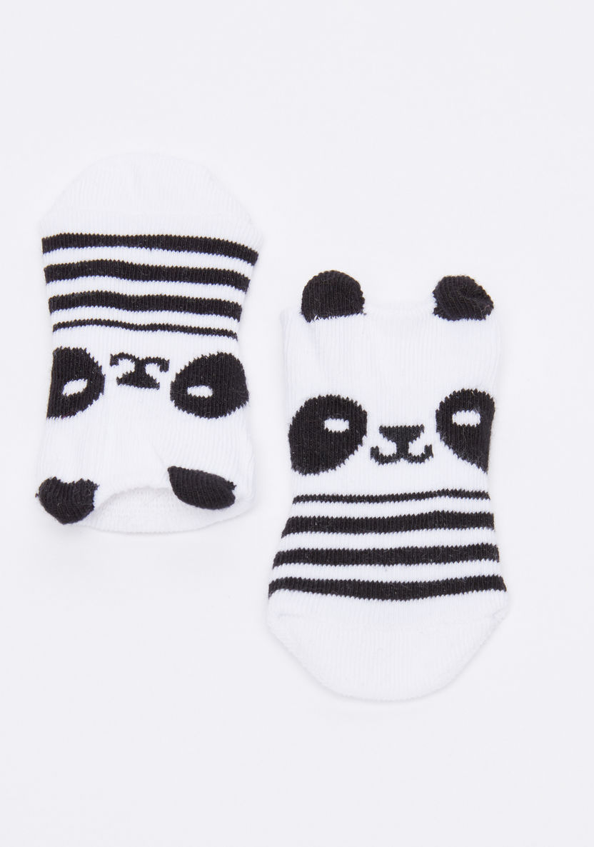 Juniors Striped Panda 3D Socks-Socks-image-1