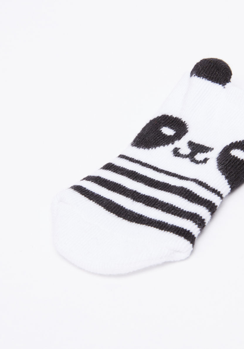 Juniors Striped Panda 3D Socks-Socks-image-2