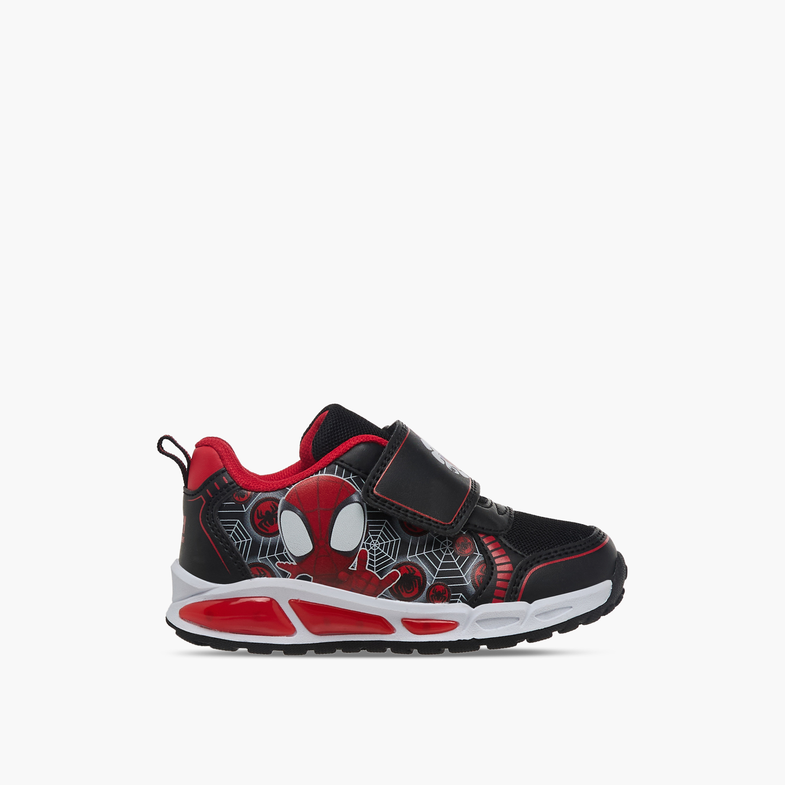 Marvel Boys Spider-Man Print Hook & Loop Light-Up Sneakers-boys-shoes-sneakers-image-3