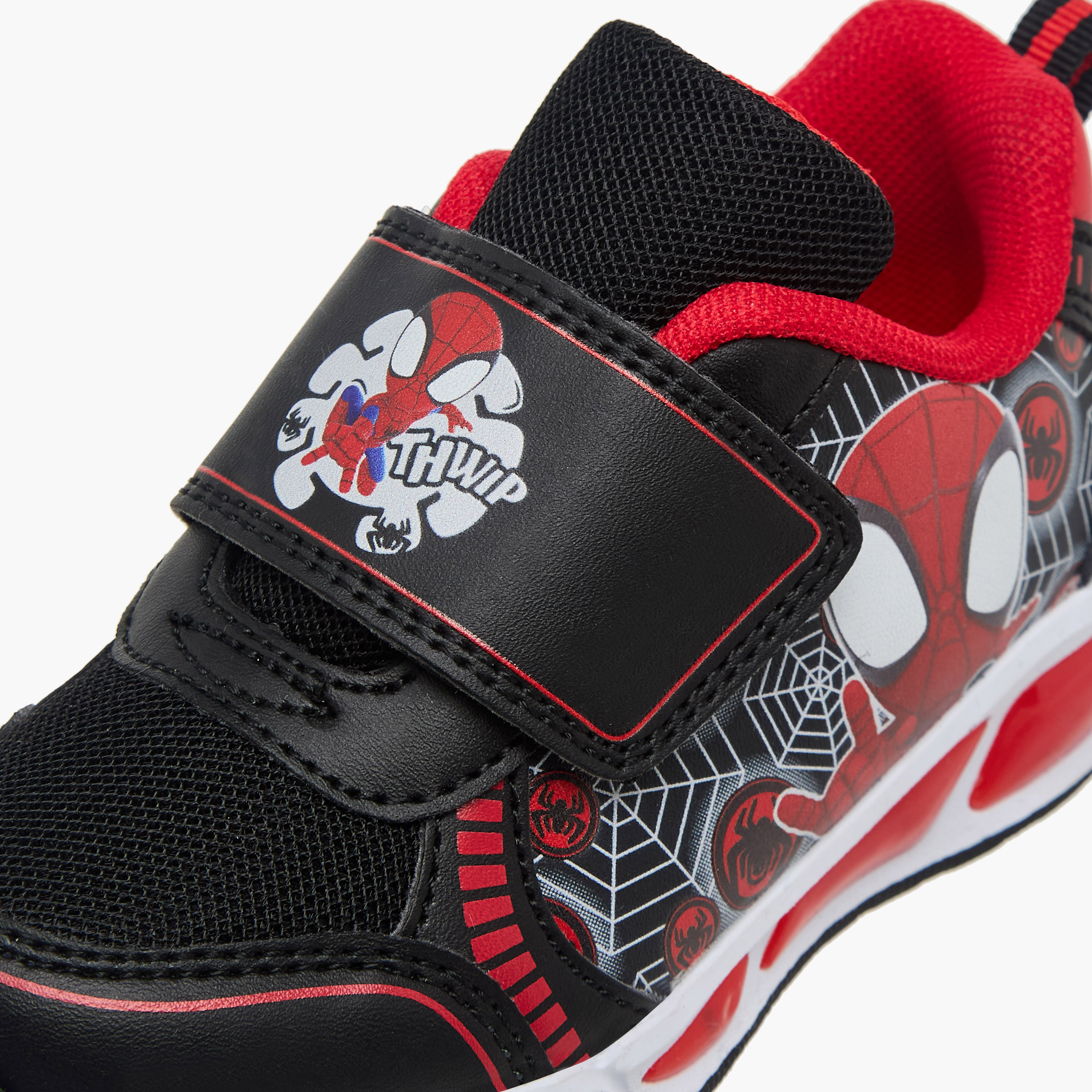 Marvel Boys Spider-Man Print Hook & Loop Light-Up Sneakers-boys-shoes-sneakers-image-4