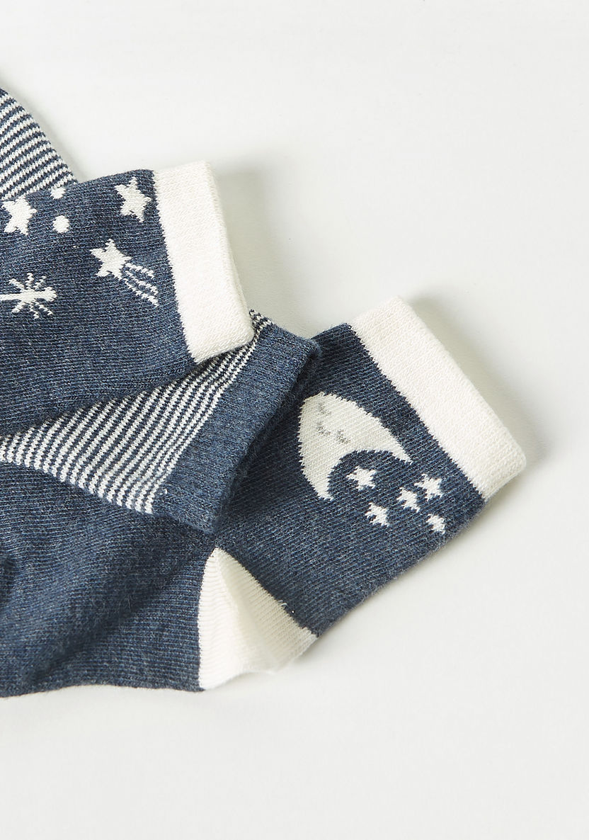 Juniors Printed Crew Length Socks - Set of 3-Socks-image-2