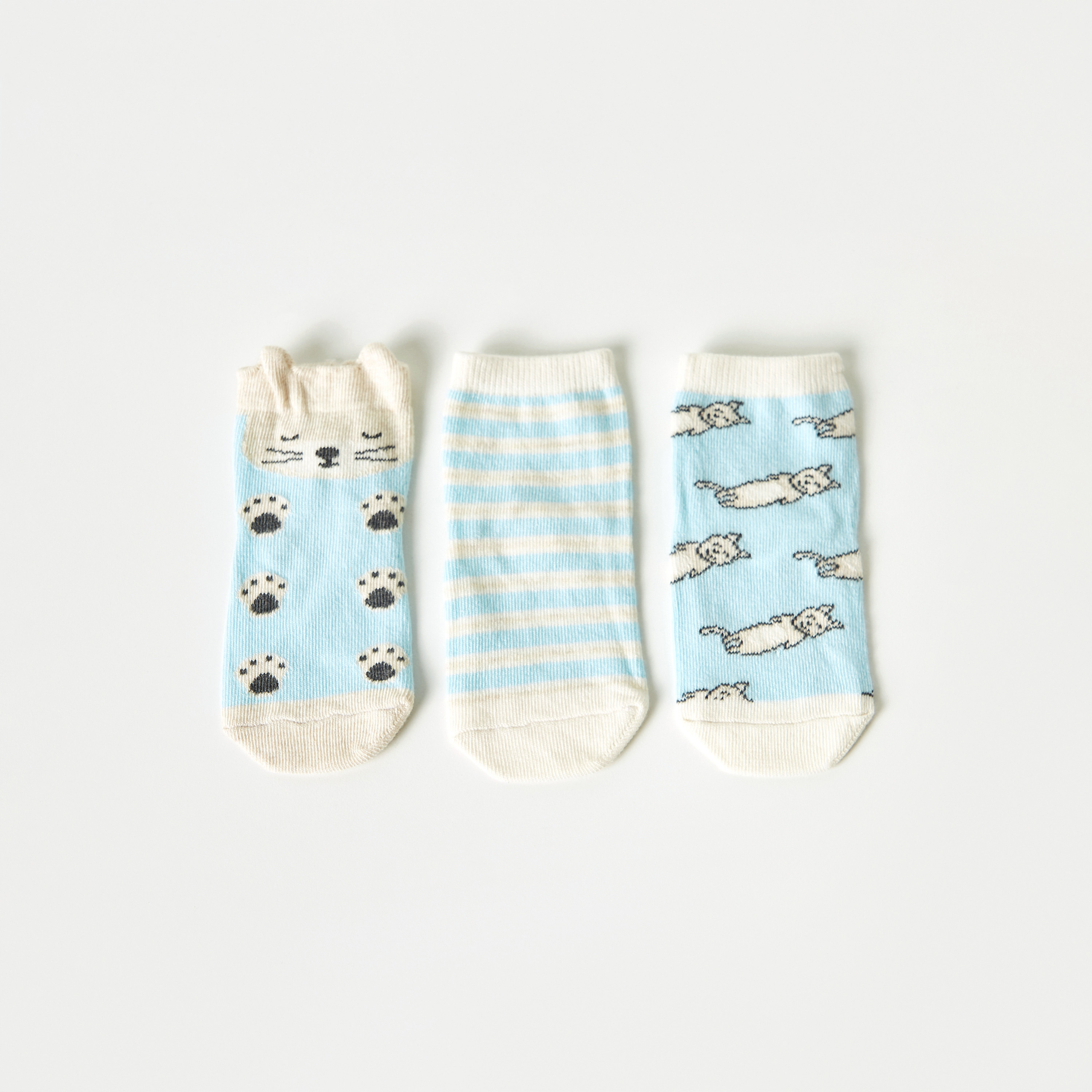 Juniors Textured Ankle Length Socks - Set of 3-promo_babyshop_Buy3for1_KWT230426-image-1