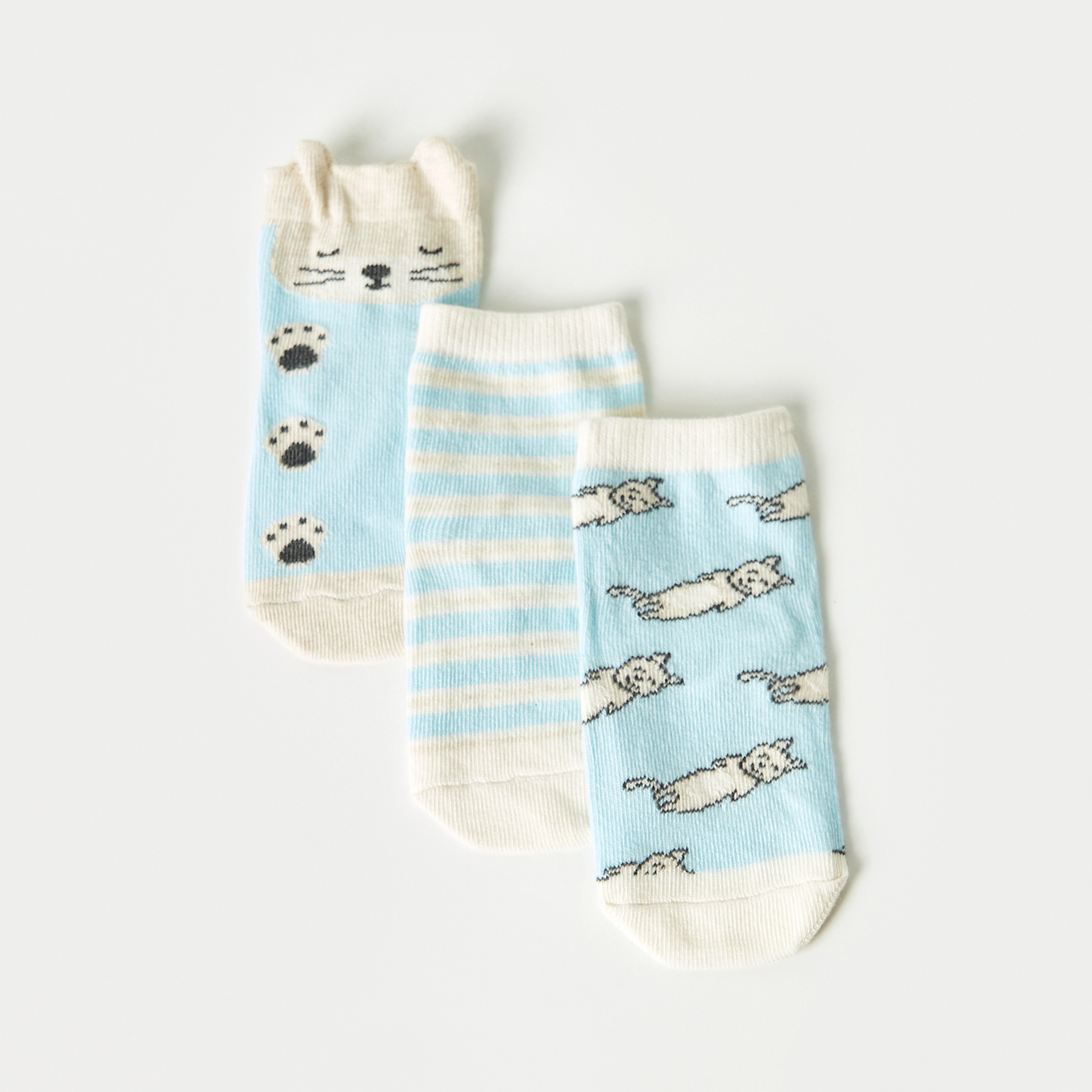 Juniors Textured Ankle Length Socks - Set of 3-promo_babyshop_Buy3for1_KWT230426-image-2