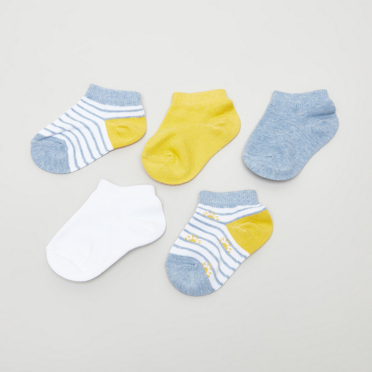 Juniors Textured Socks with Cuffed Hem - Set of 5