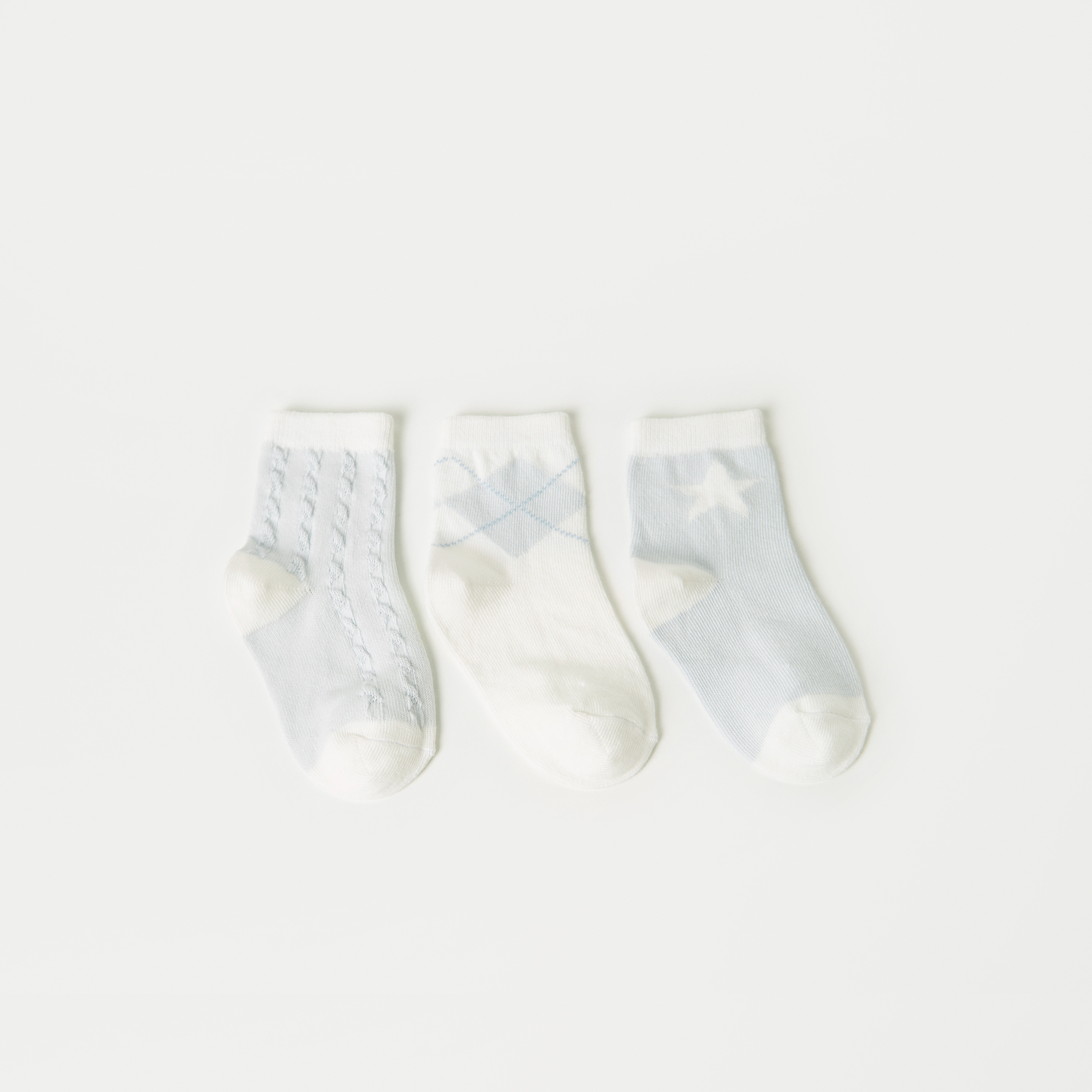 Juniors Assorted Ankle Length Socks - Set of 3-baby-boys-accessories-socks-image-1