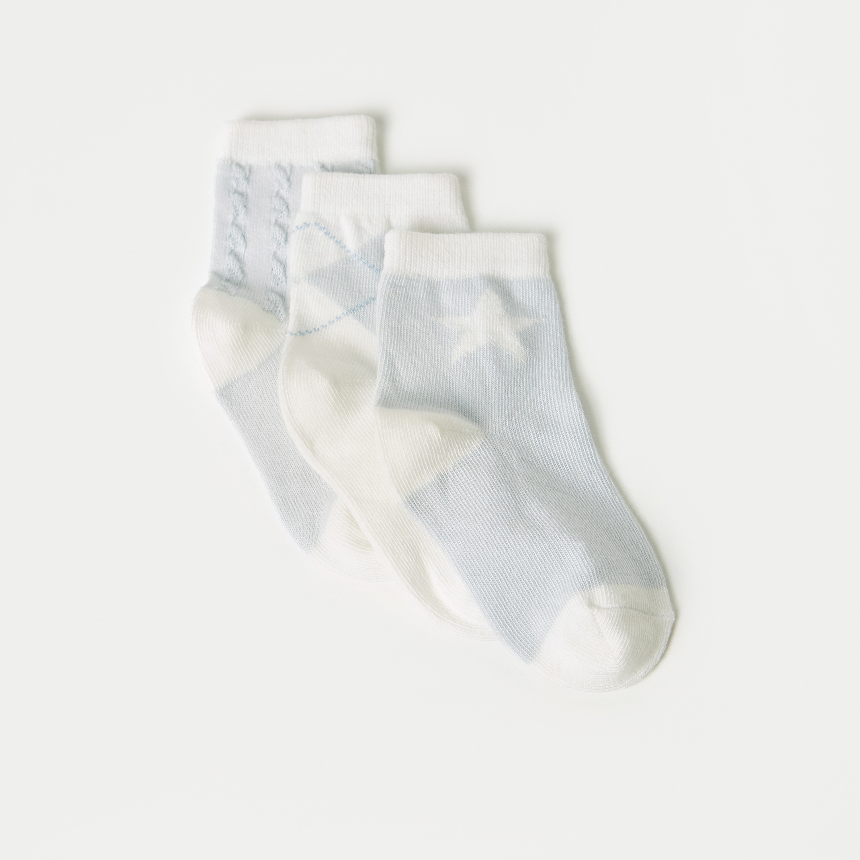 Juniors Assorted Ankle Length Socks - Set of 3-baby-boys-accessories-socks-image-2