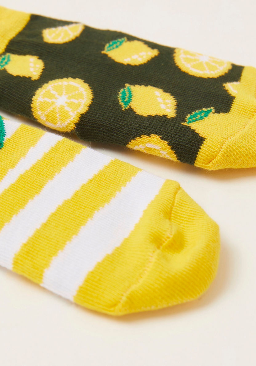 Juniors Printed Socks with Cuffed Hem-Socks-image-2