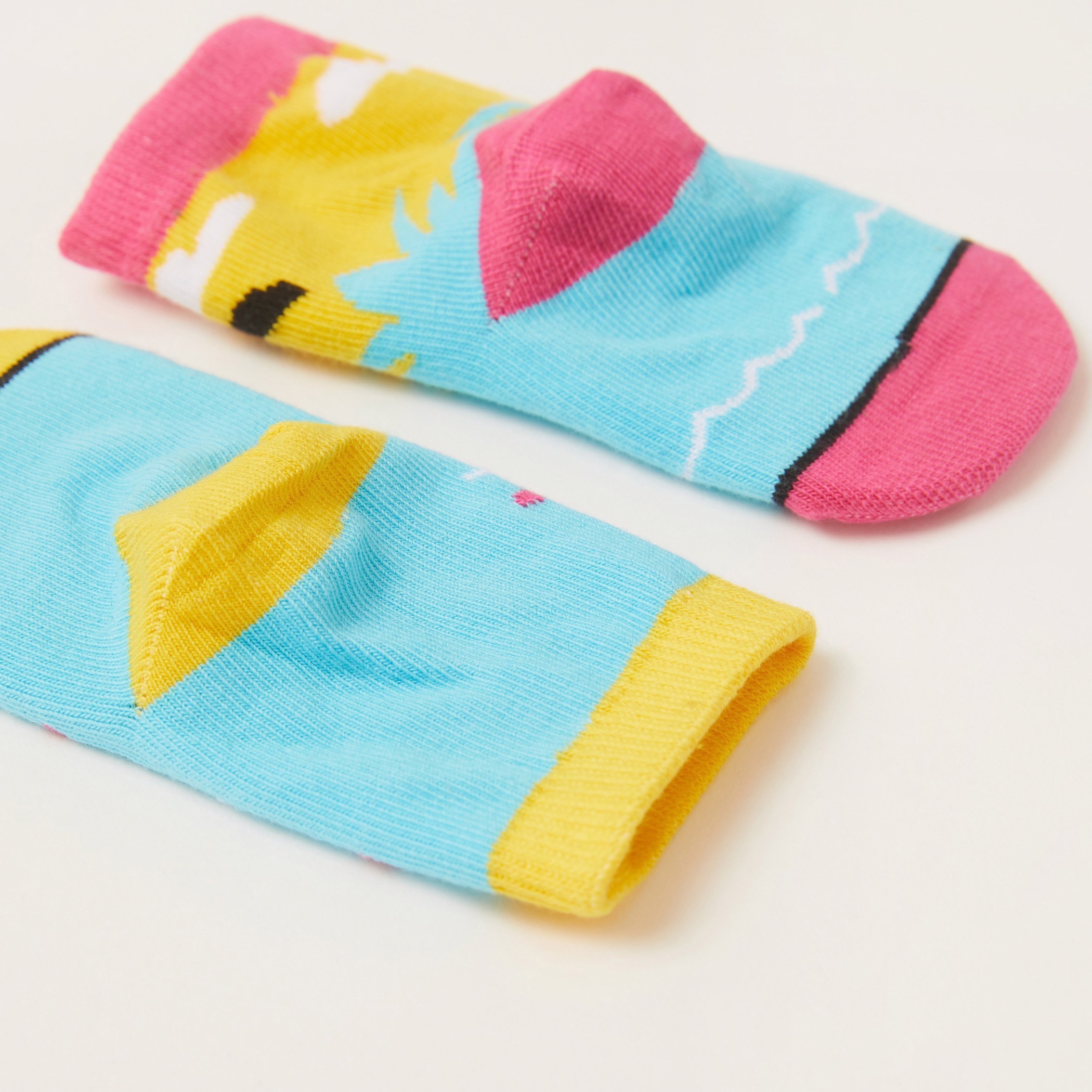 Juniors Printed Socks with Cuffed Hem-baby-girls-accessories-socks-image-4
