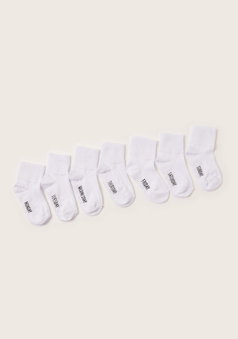 Love Earth Text Print Organic Socks - Set of 7-Socks-image-0