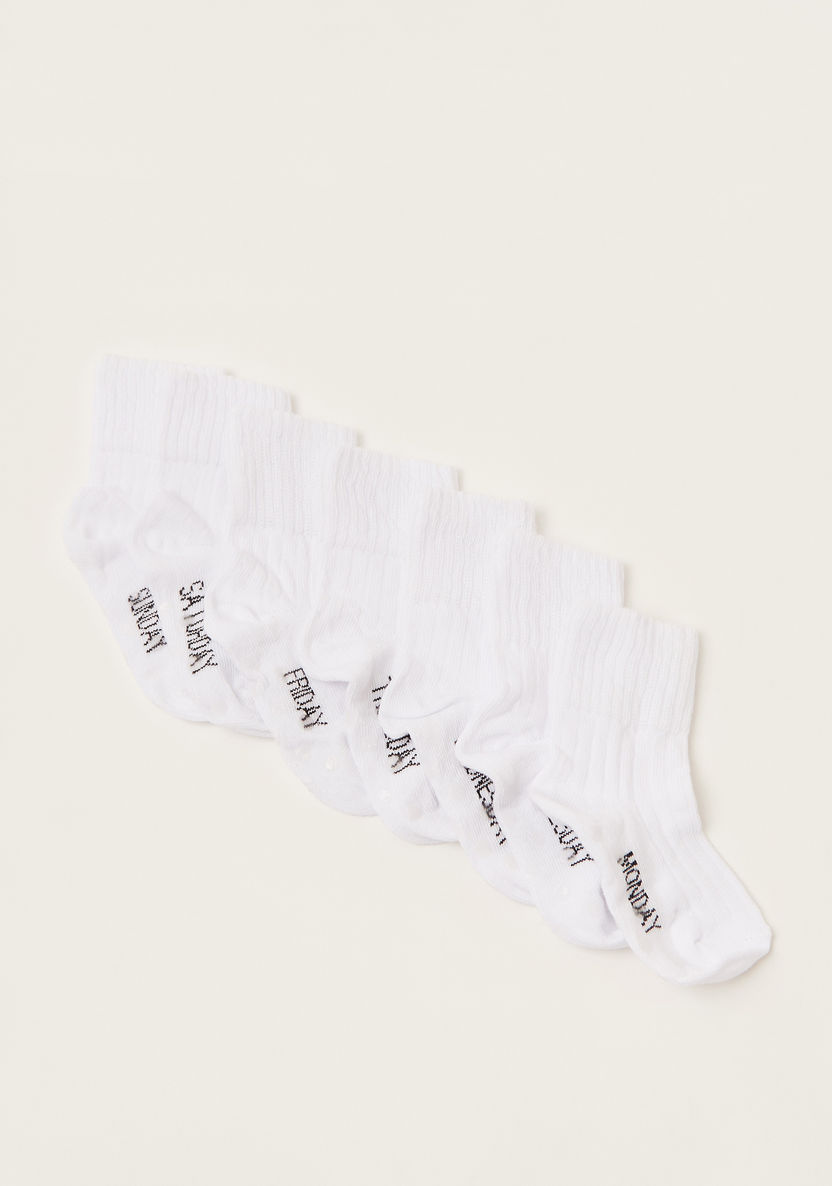 Love Earth Text Print Organic Socks - Set of 7-Socks-image-1