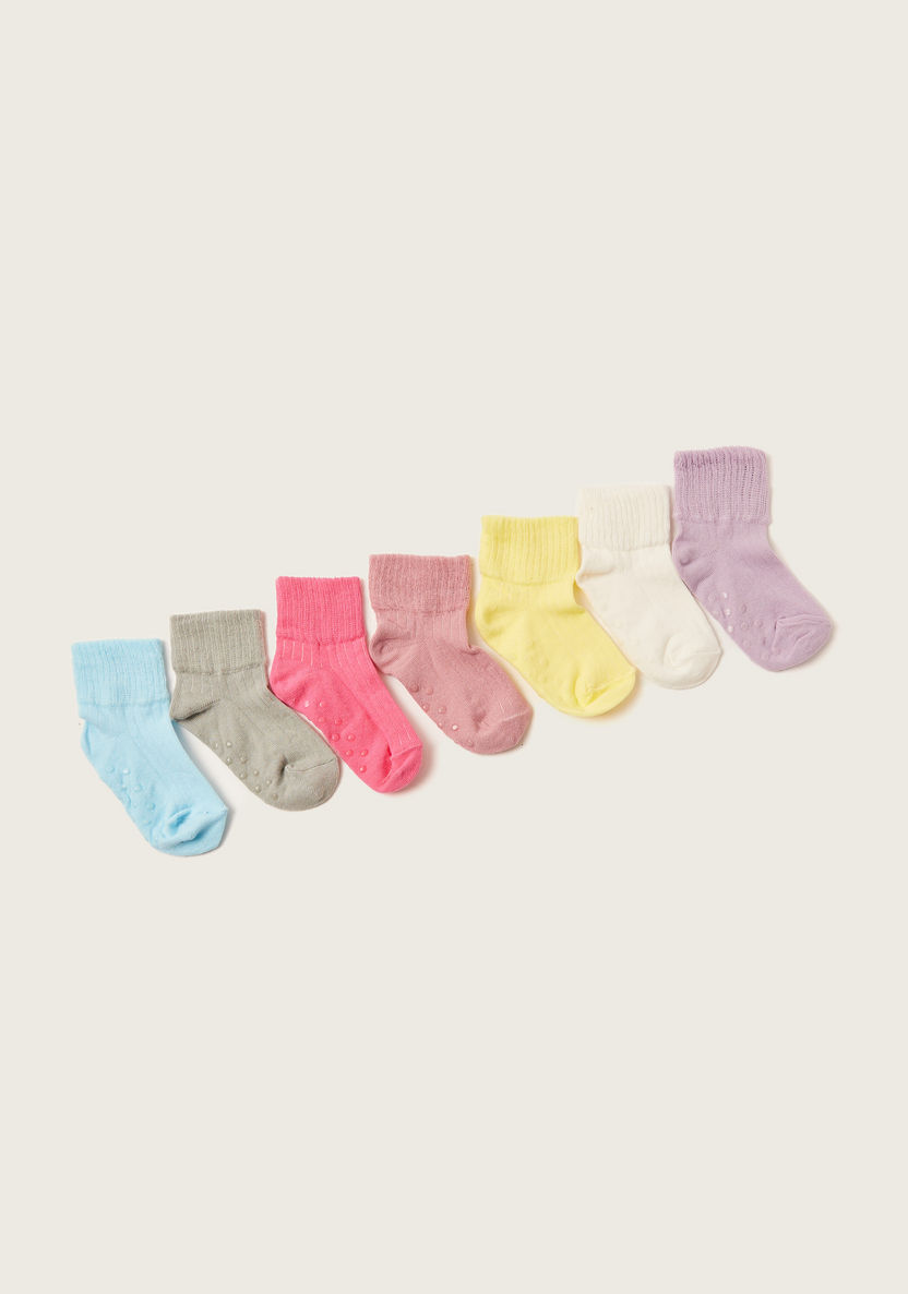Love Earth Ribbed Ankle Length Organic Socks - Set of 7-Socks-image-0