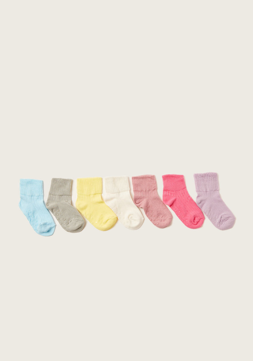 Love Earth Ribbed Ankle Length Organic Socks - Set of 7-Socks-image-1
