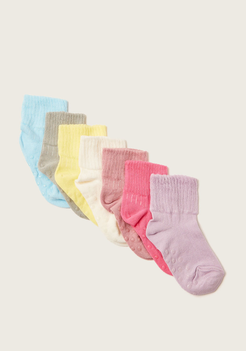 Love Earth Ribbed Ankle Length Organic Socks - Set of 7-Socks-image-2