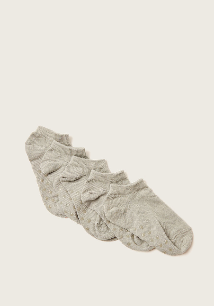 Love Earth Solid Ankle Length Organic Socks - Set of 5-Socks-image-1