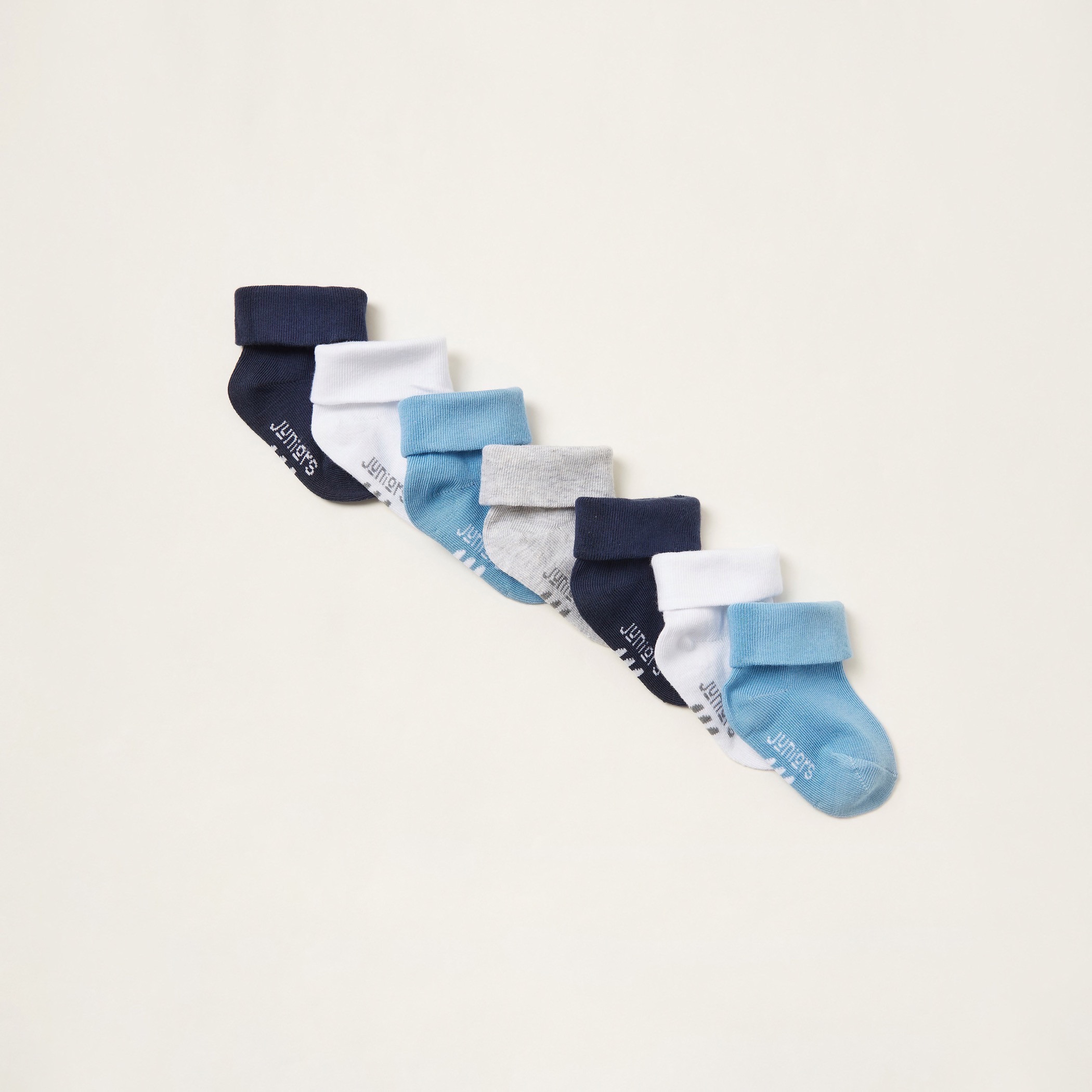 Juniors Printed Socks with Rolled Hem - Set of 7-baby-boys-clothing-multipacks-image-2