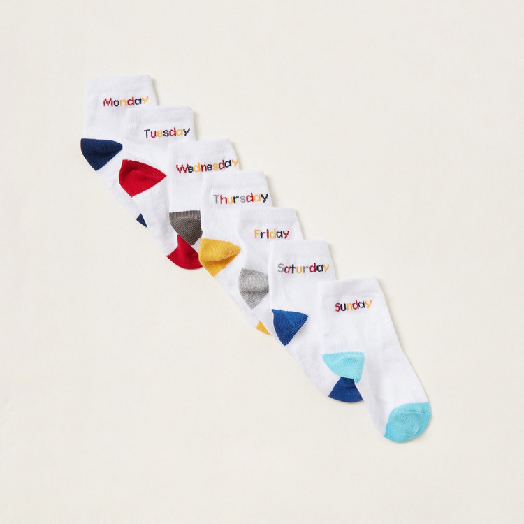 Juniors Weekdays Print Socks - Set of 7