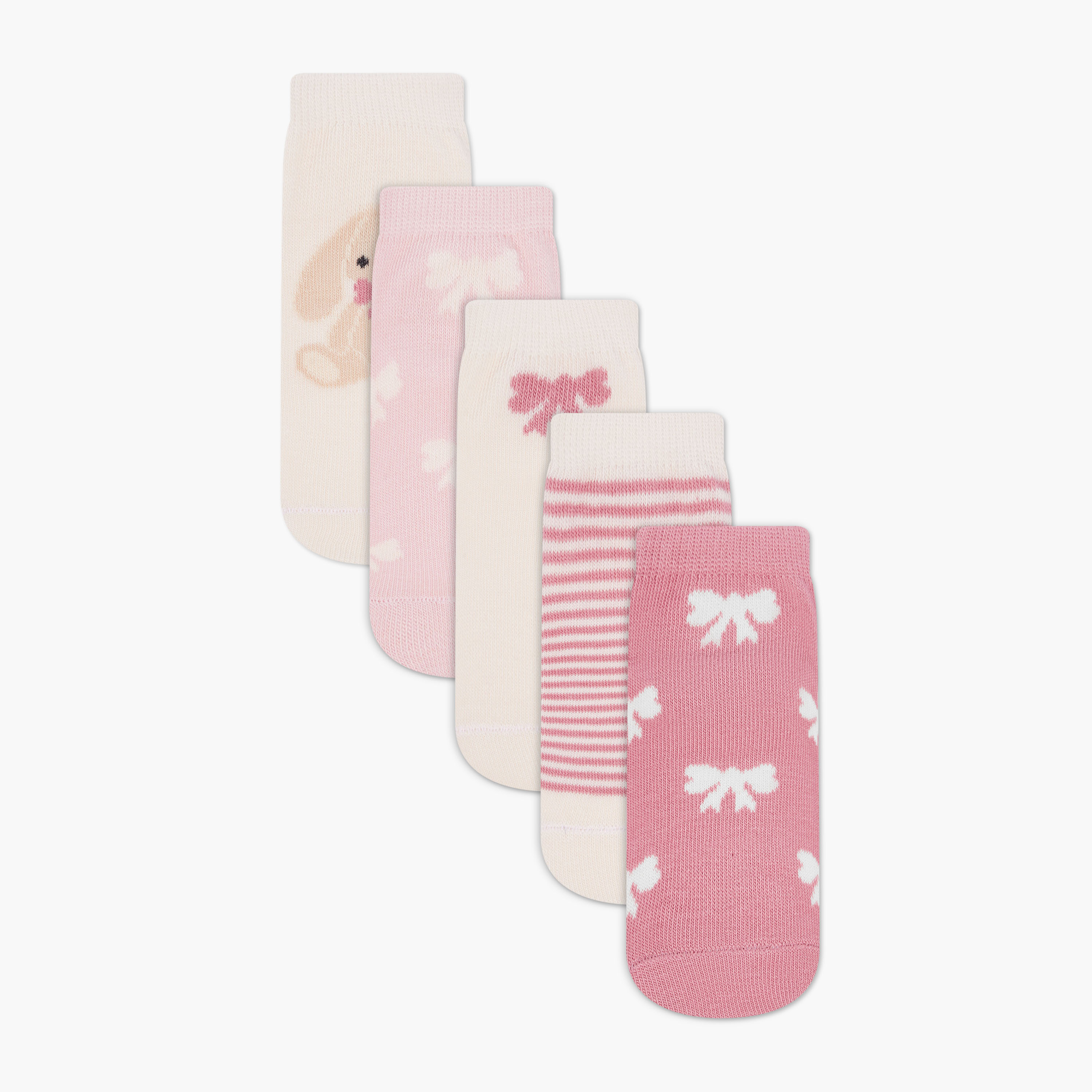 طقم جوارب بطبعات 5 أزواج للبنات من جونيورز-baby-girls-accessories-socks-image-5