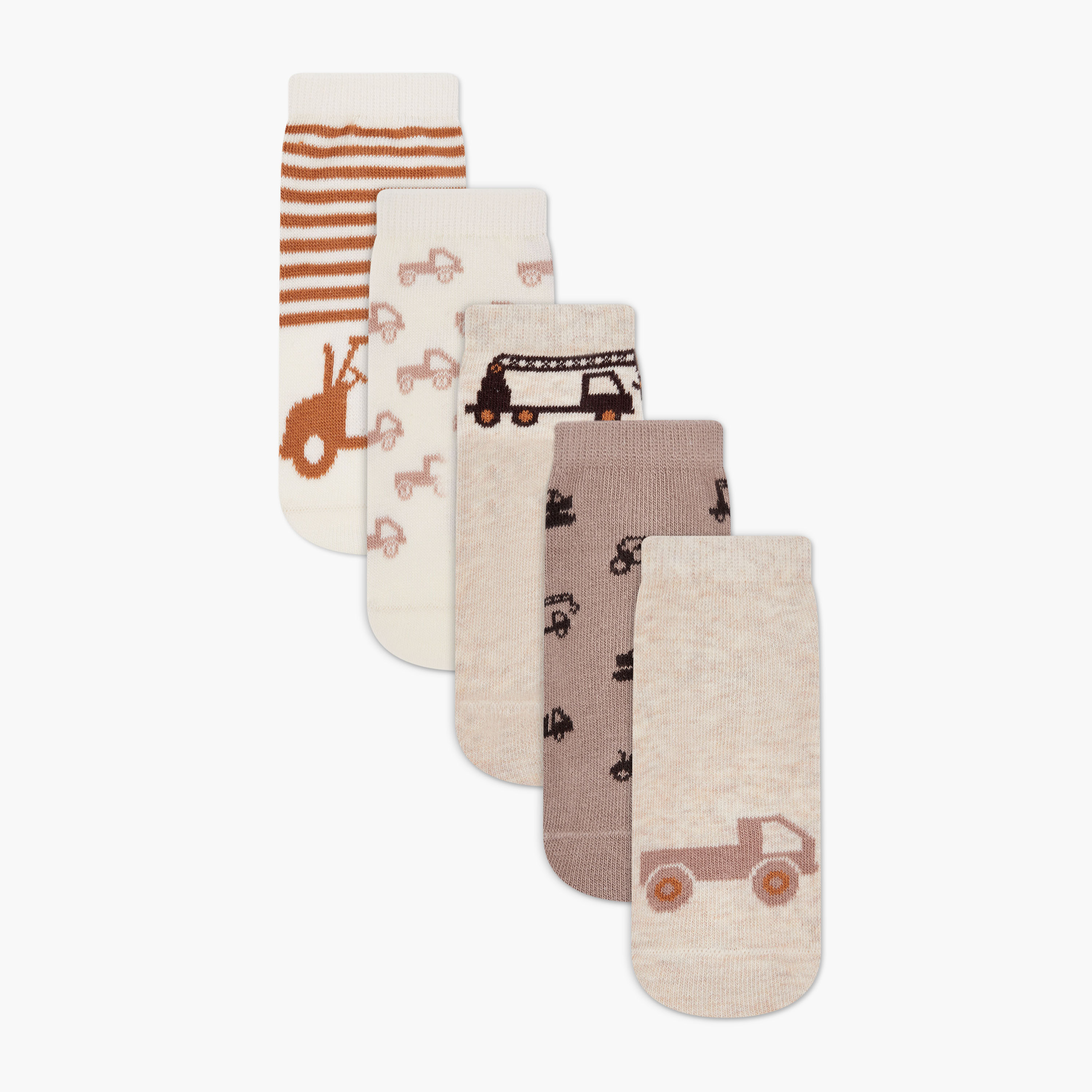 Juniors Boys' Socks with Vehicle Print - Set of 5-baby-boys-accessories-socks-image-1