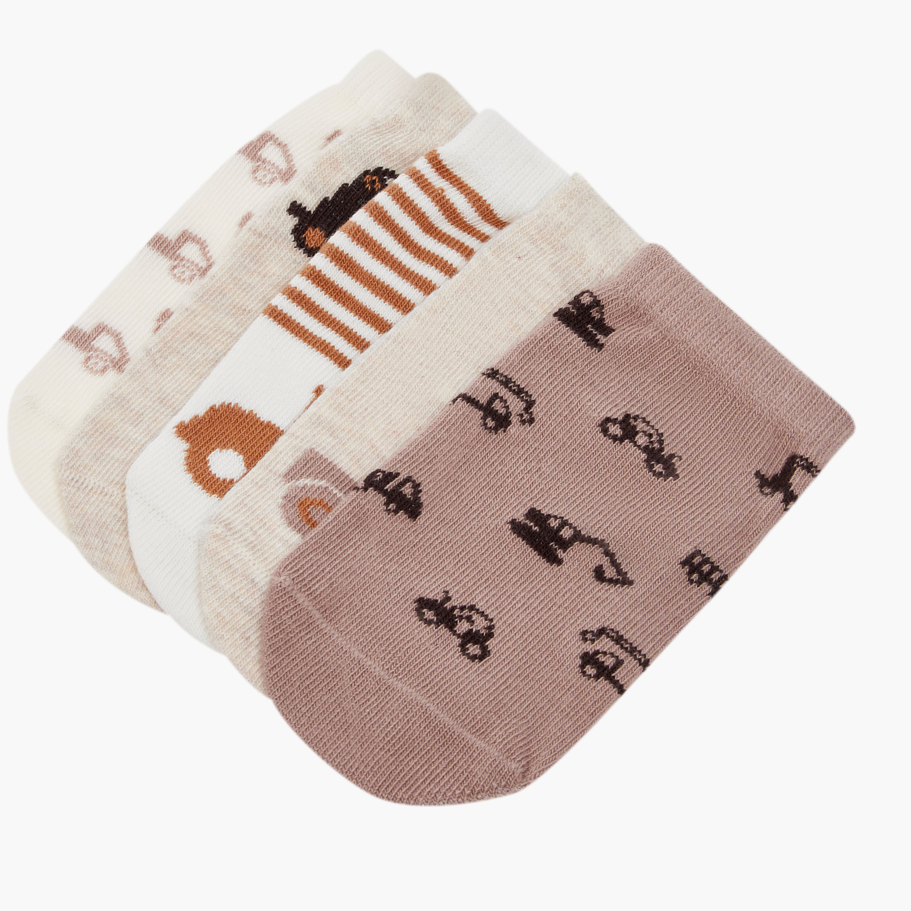 Juniors Boys' Socks with Vehicle Print - Set of 5-baby-boys-accessories-socks-image-4
