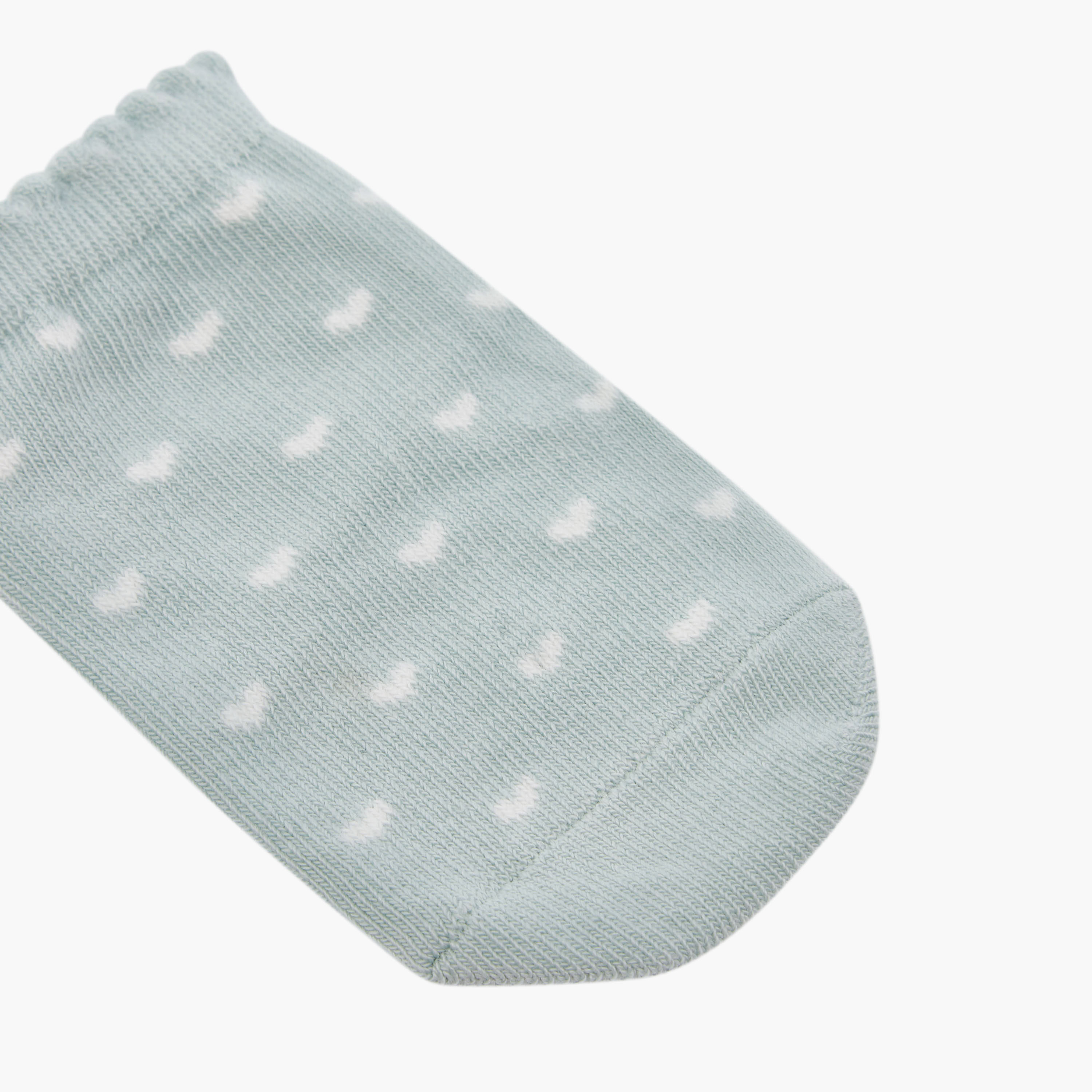 جوارب للبنات بطبعات قلوب من جونيورز - طقم من 5 أزواج-baby-girls-accessories-socks-image-1