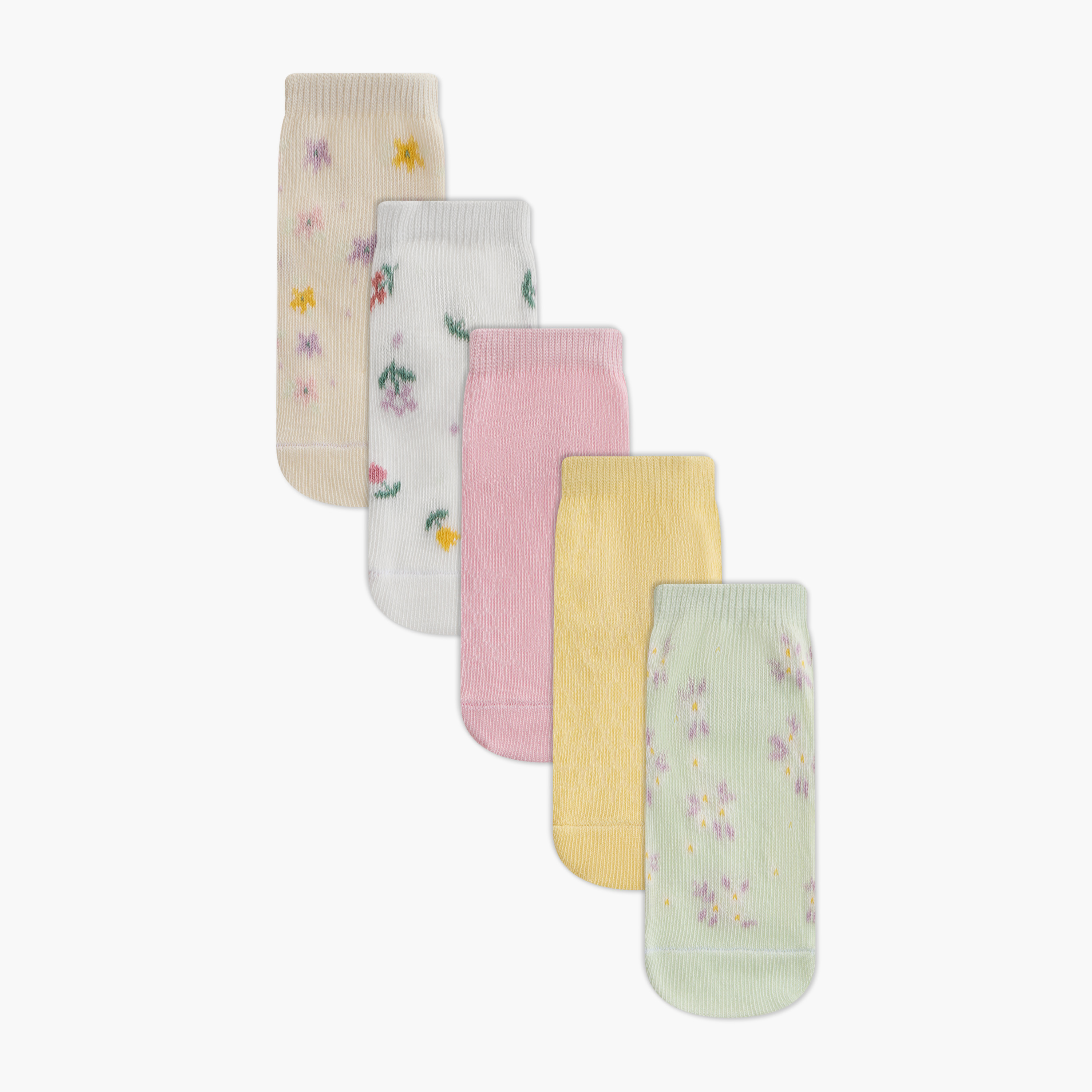 Juniors Baby Girls Socks with Floral Print - Set of 5-baby-girls-accessories-socks-image-1