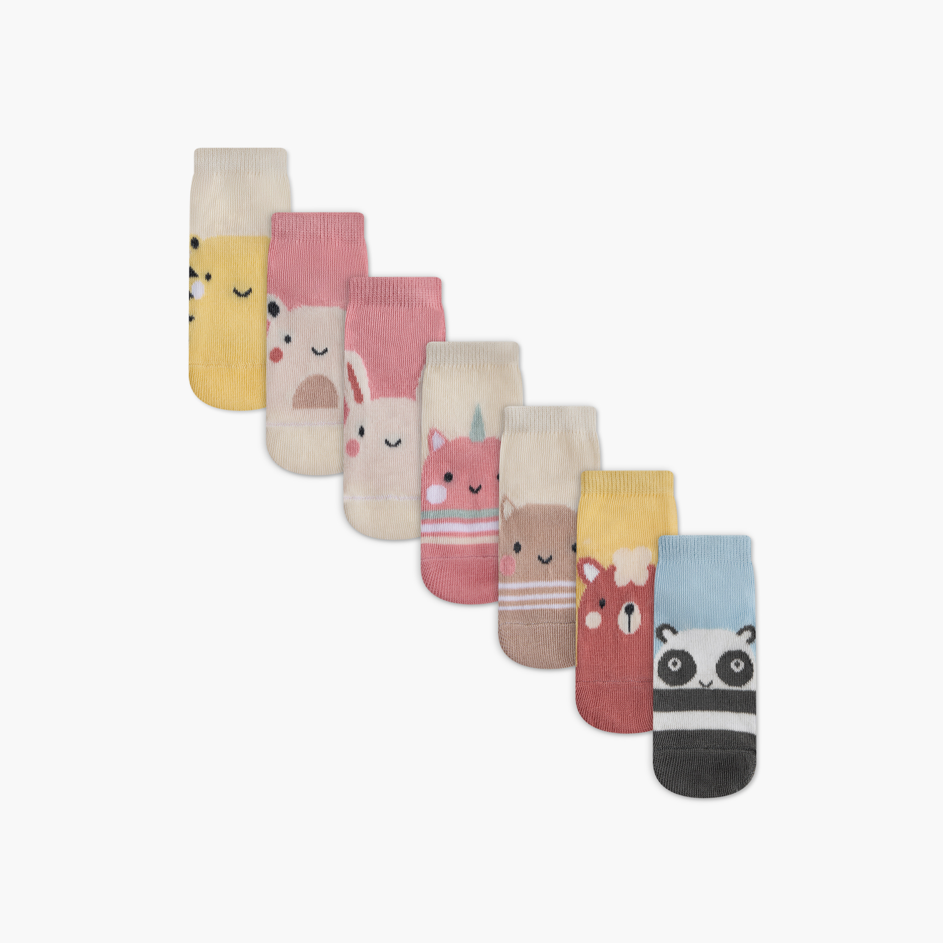 Juniors Animal Print Socks - Set of 7-baby-girls-accessories-socks-image-1