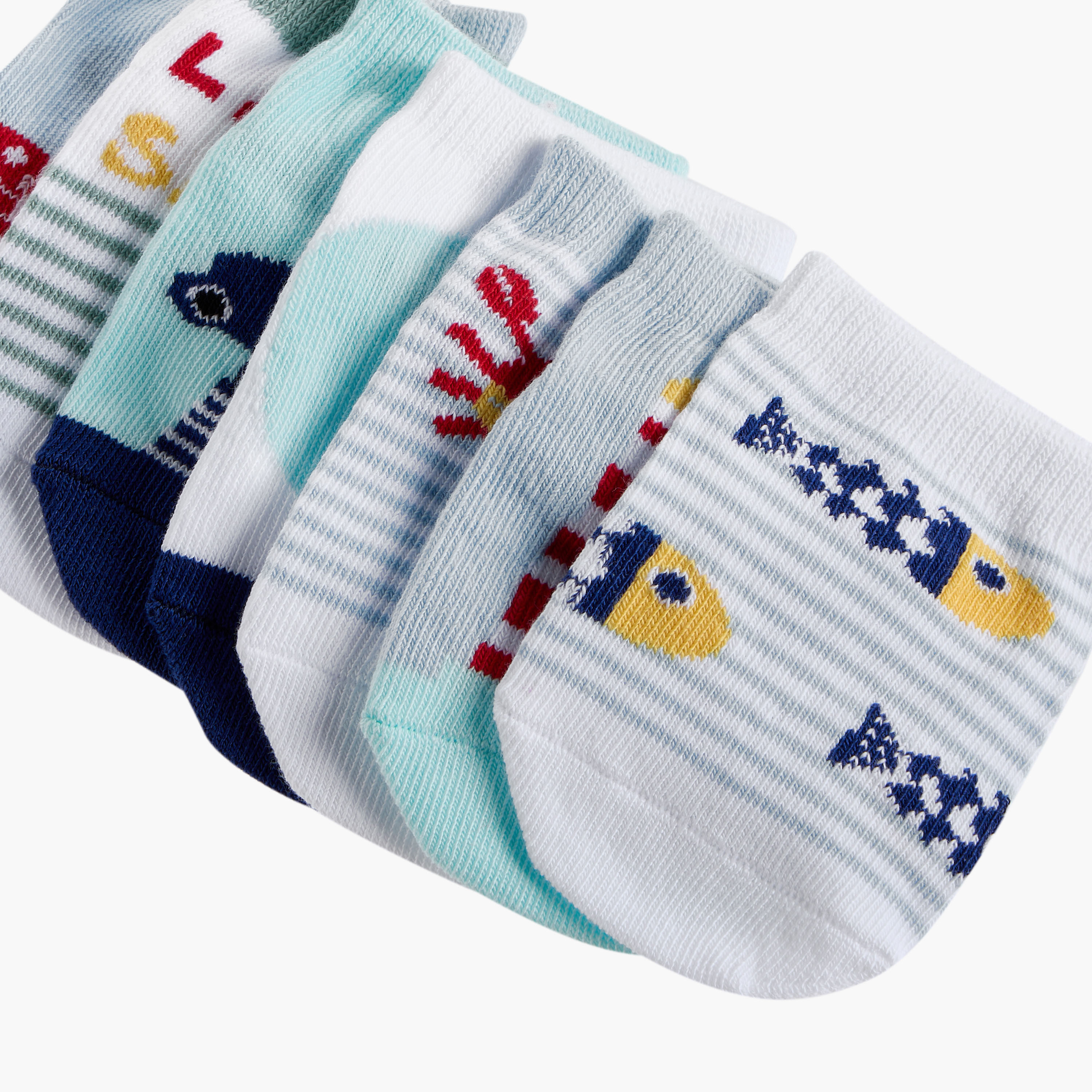 Juniors Nautical Print Socks - Set of 7-baby-boys-accessories-socks-image-4