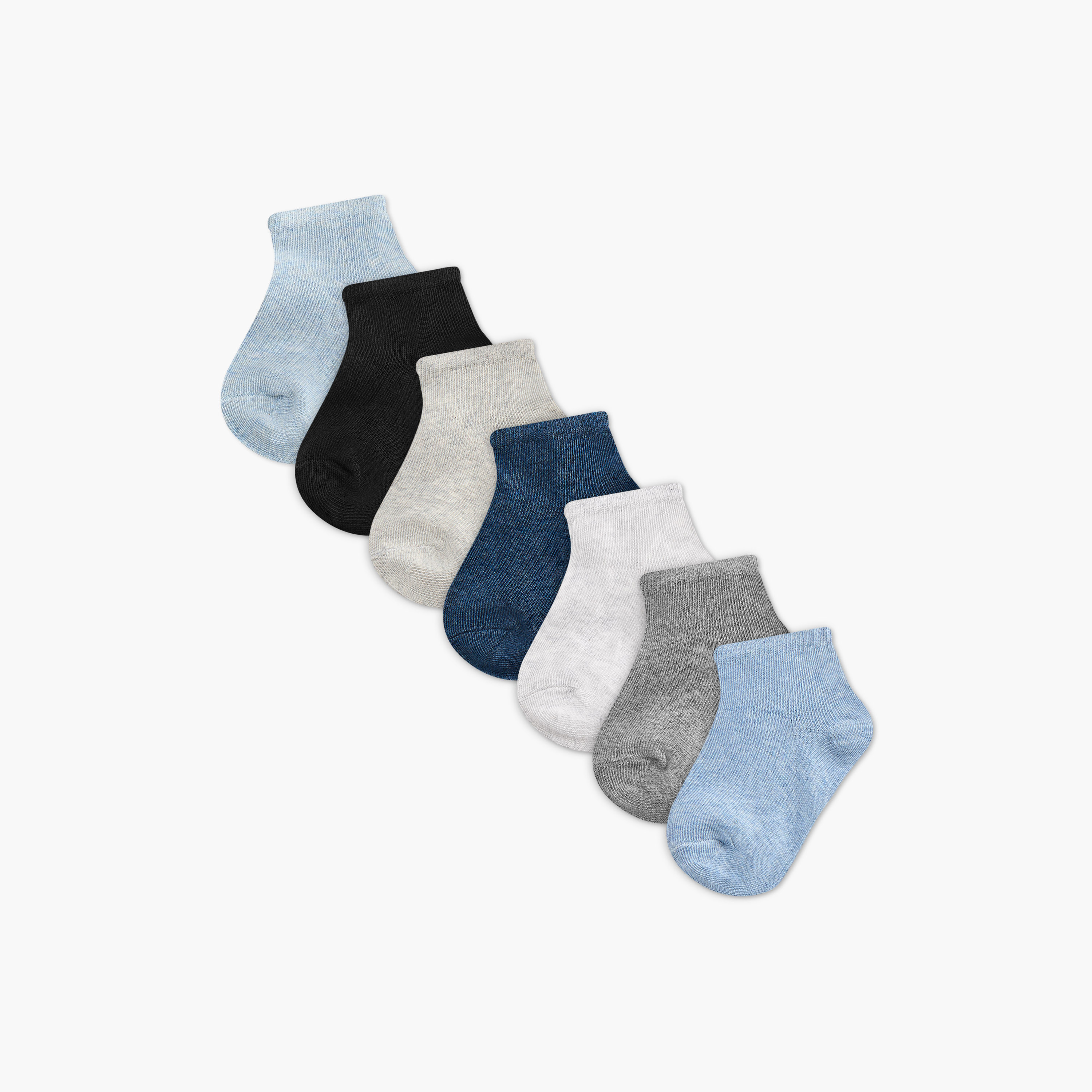 Juniors Solid Socks - Set of 7-baby-boys-accessories-socks-image-1