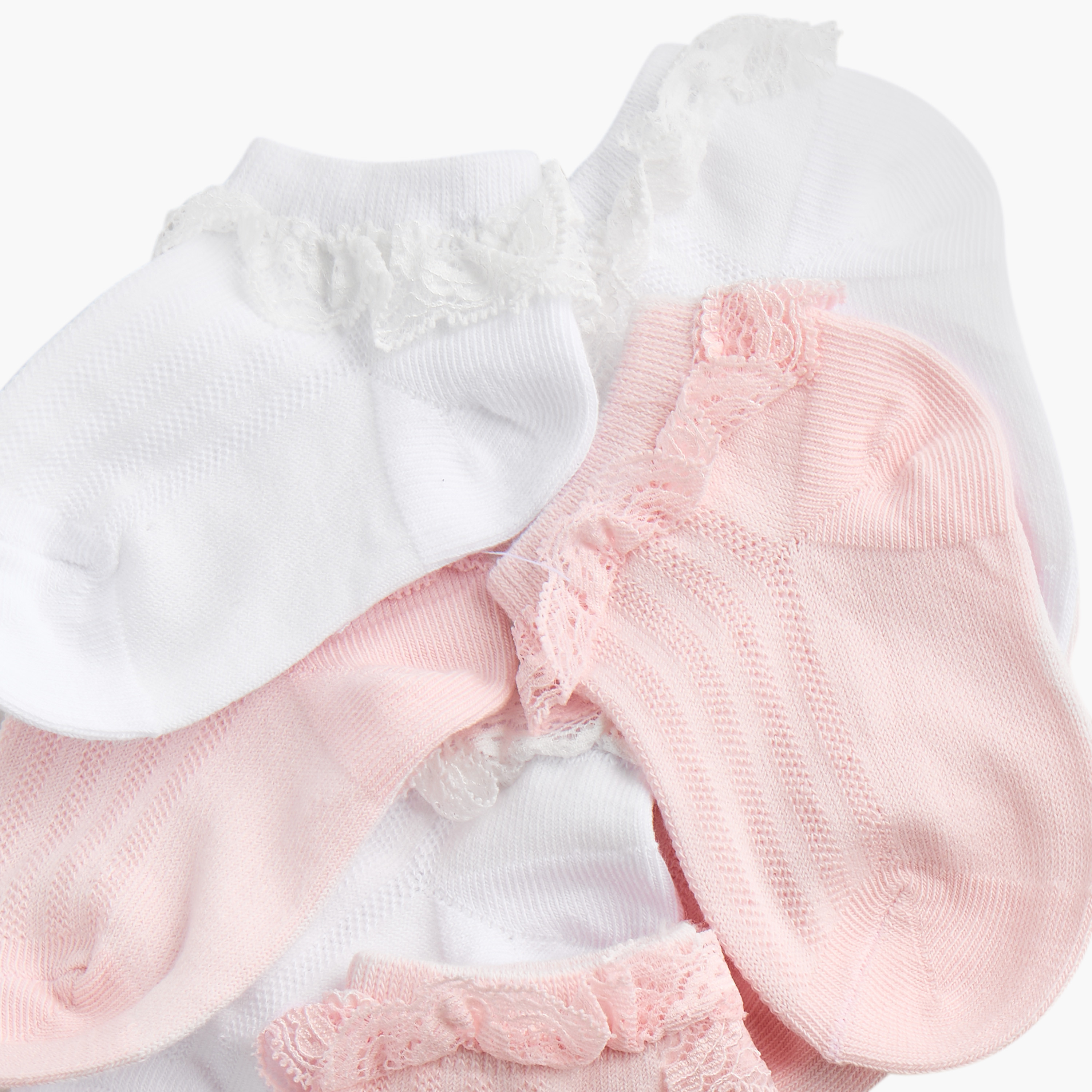 Juniors Textured Ankle Length Socks with Frill Accent - Set of 7-baby-girls-accessories-socks-image-5