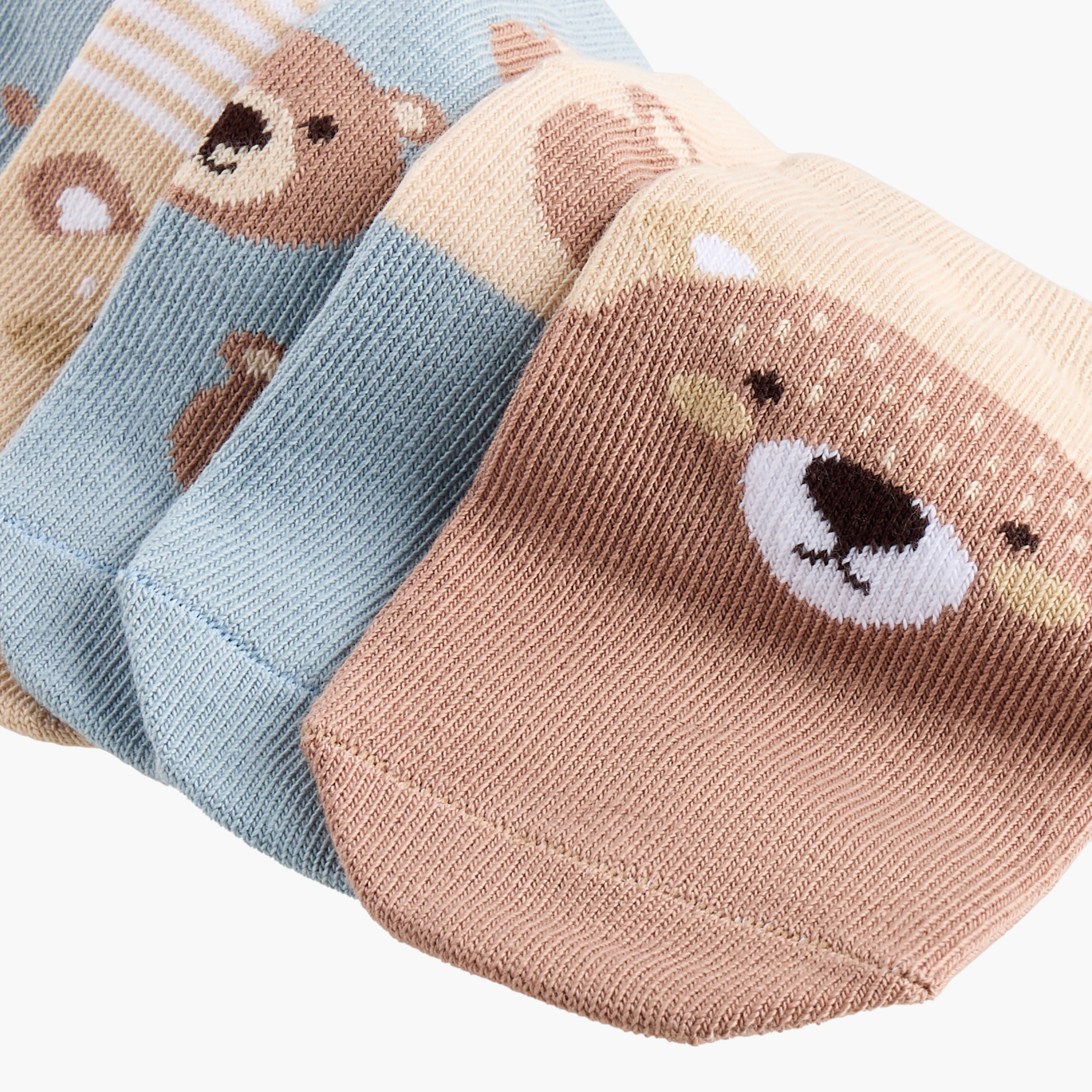 Juniors Bear Print Ankle Length Socks - Set of 7-baby-boys-accessories-socks-image-4