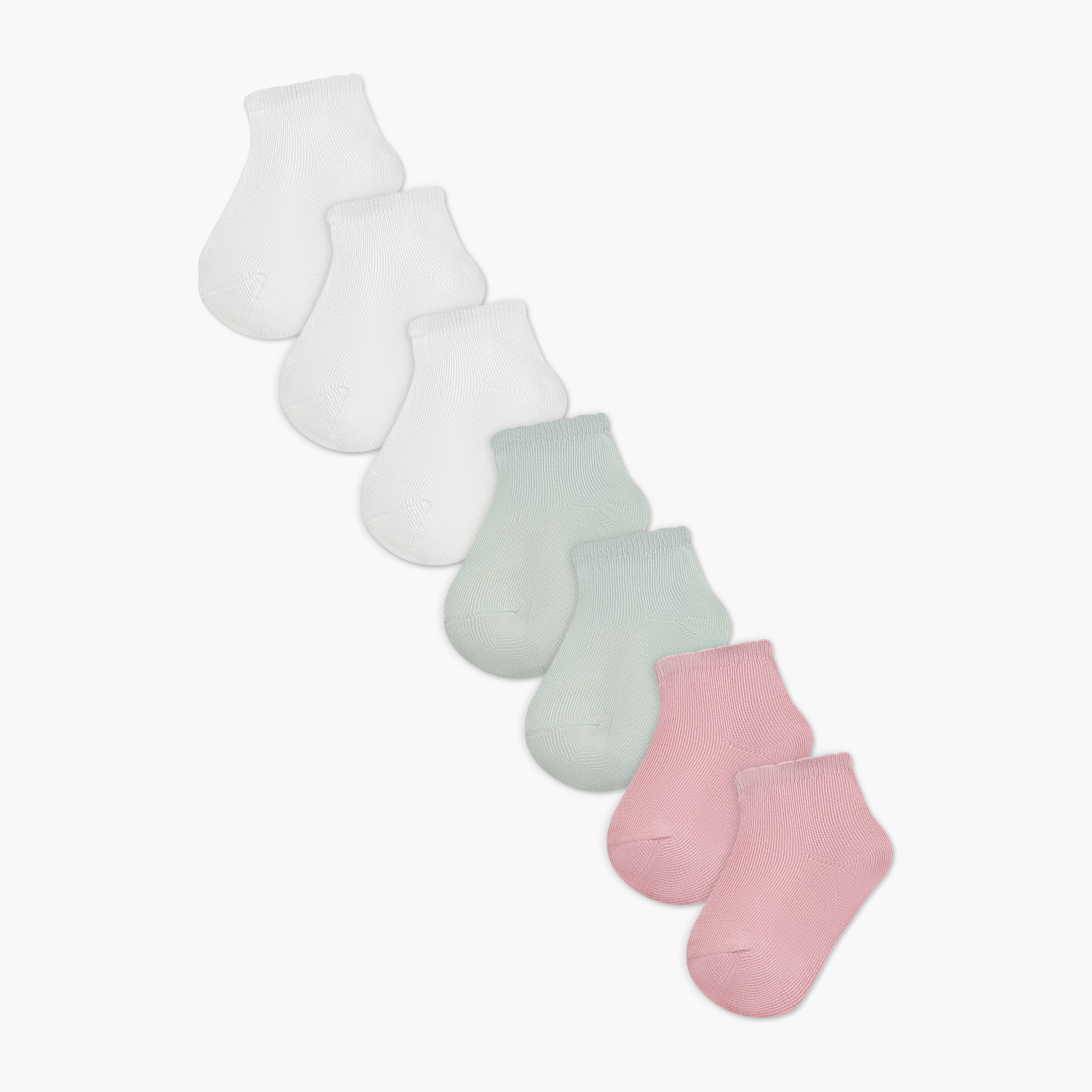 جوارب بحافة مطاطية للبنات من جونيورز - طقم من 7 أزواج-baby-girls-accessories-socks-image-1