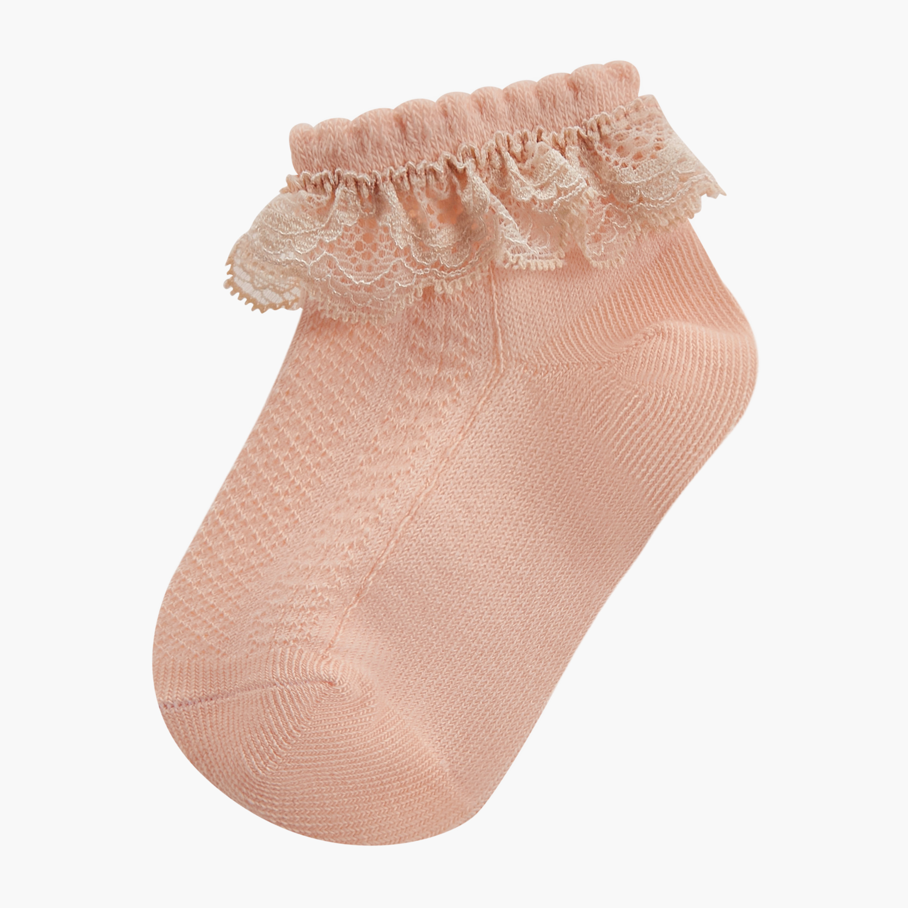 جوارب أطفال بناتي طول الكاحل بحافة دانتيل من جونيورز - طقم من 10 أزواج-baby-girls-accessories-socks-image-4